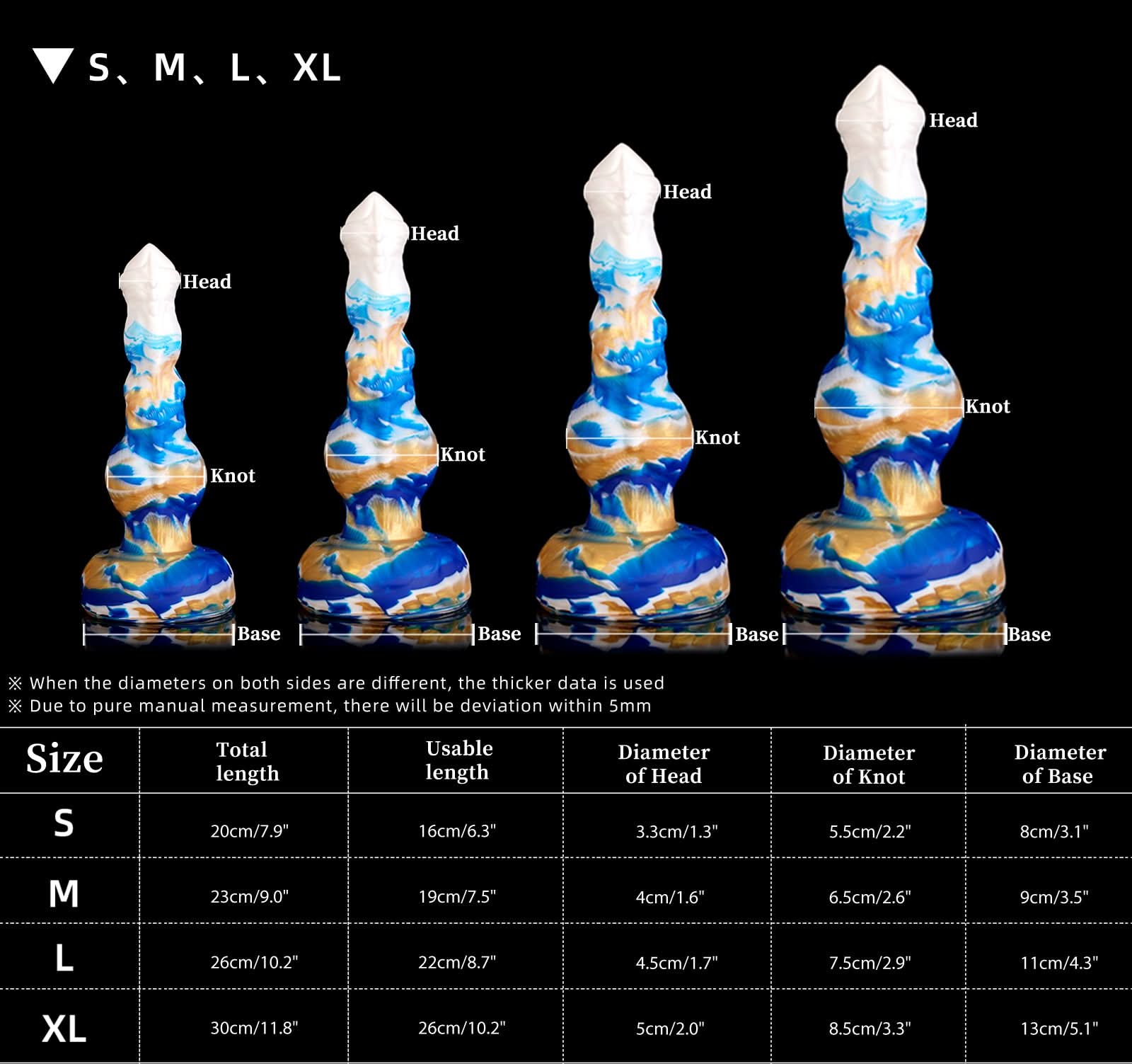 Gemstone Green size chart