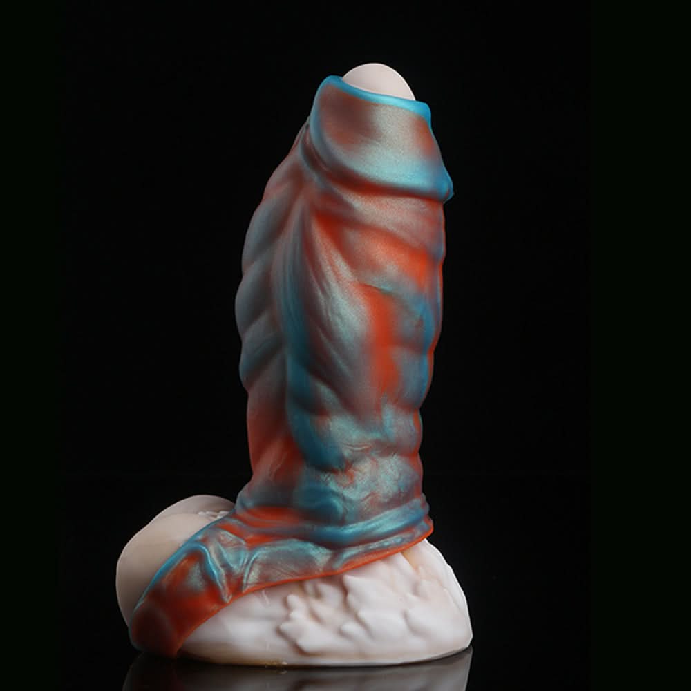 Nothosaur MEO'S ClOAK Silicone Penis sleeve cock sheath cuffs Extender make Thick Dildo Blood Red Blue