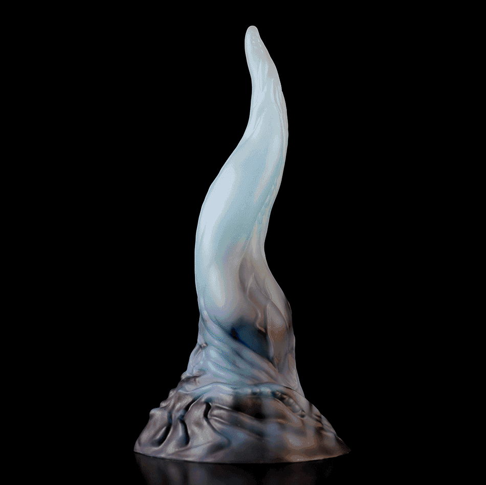 Glacier Dark Blue(UV GITD) nothosaur QALU fantasy dildo tongue dildo anal dildo curved tip wearable toy