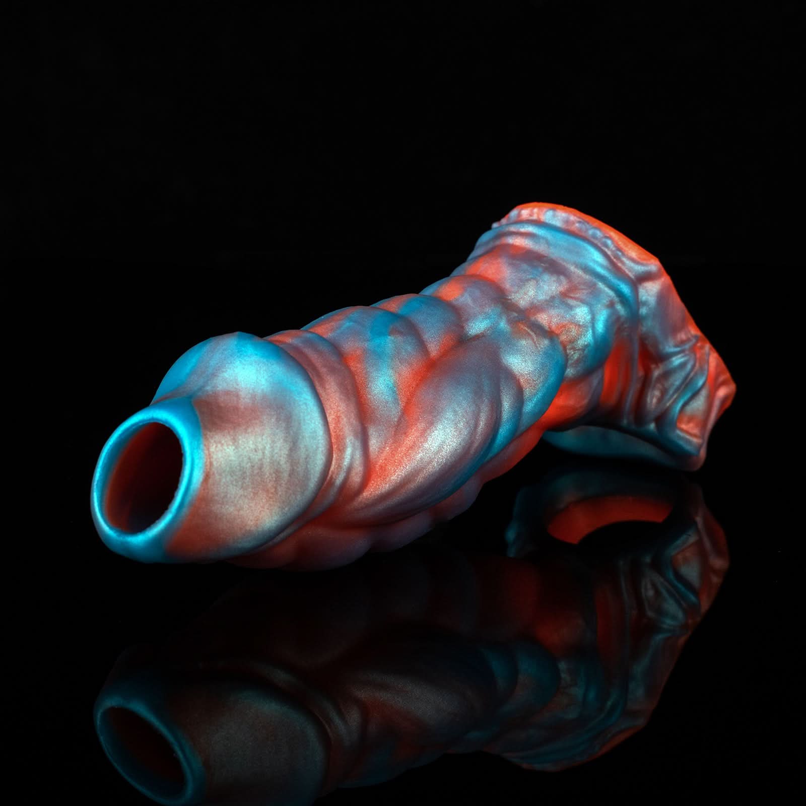 Nothosaur MEO'S ClOAK Silicone Penis sleeve cock sheath cuffs Extender make Thick Dildo Blood Red Blue