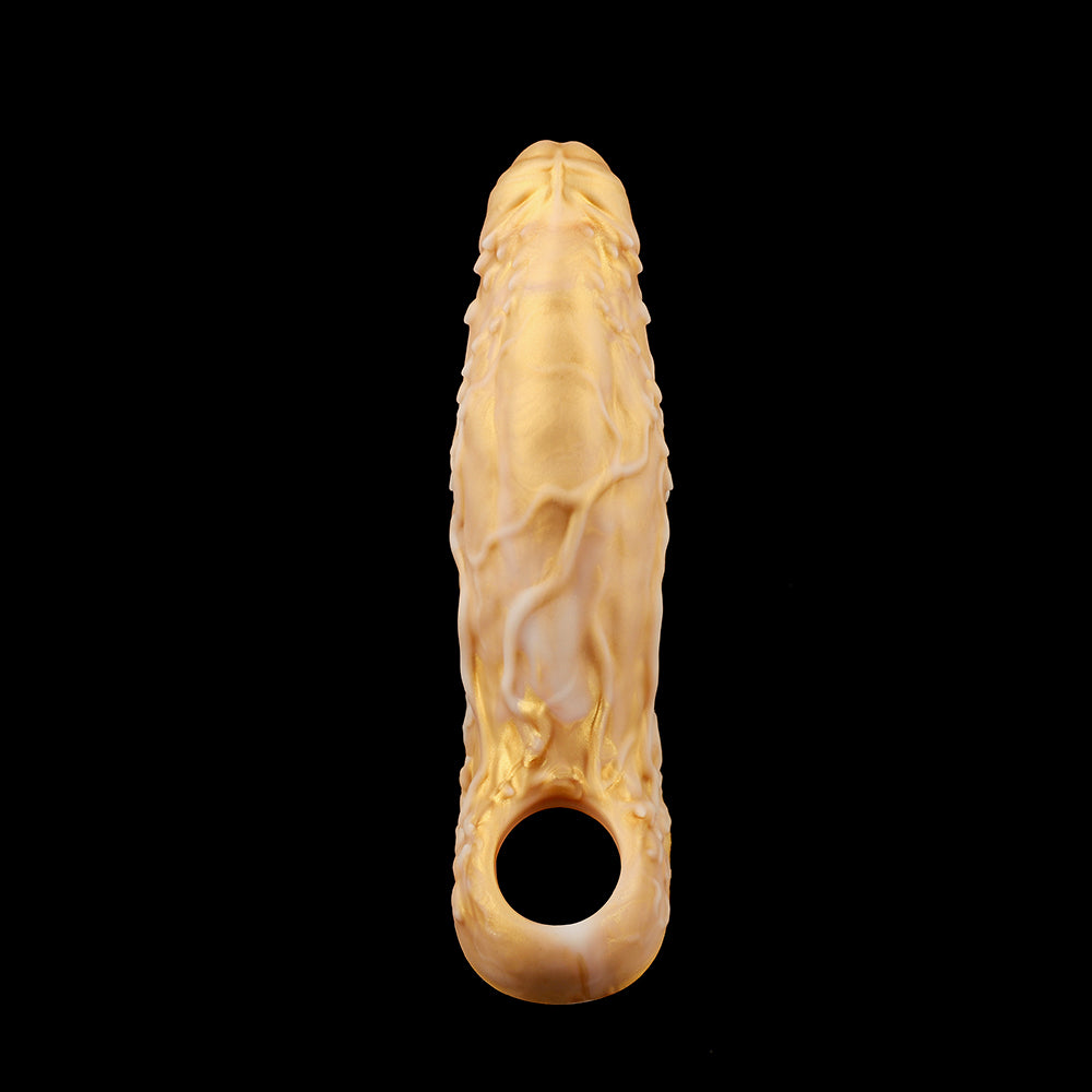 Nothosaur WIZ'S SHEATH Silicone Penis sleeve cock sheath cuffs Extender make Thick Dildo Dawn Gold