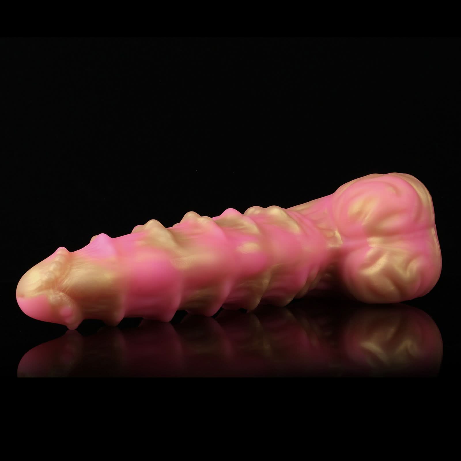 Pink and Gold nothosaur MEPHISTO fantasy dildo dragon inspired dildo anal dildo long shaft strap on dildo