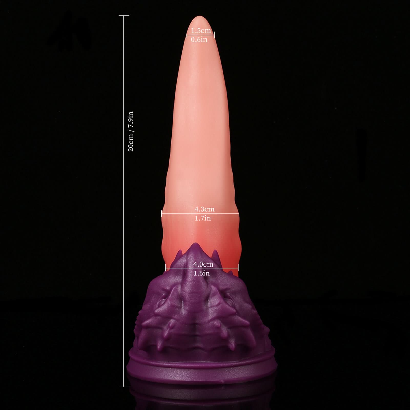 Ladon's Tongue custom dragon tongue fantasy dildo with a sculpted dragon-head base - size comparison