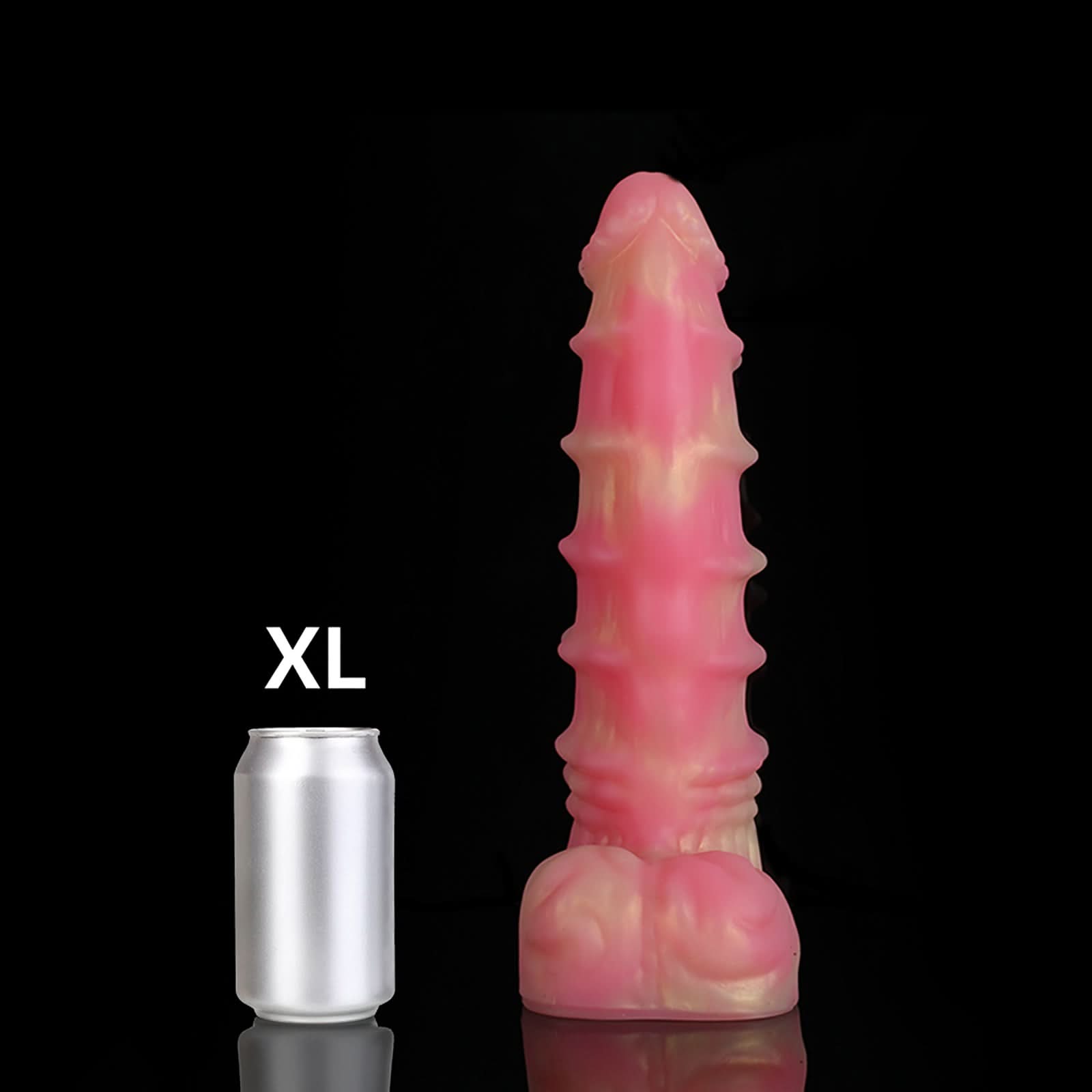 Nothosaur MEPHISTO fantasy monster dildo with an upturned tip and layered rounded ridges - size reference 27