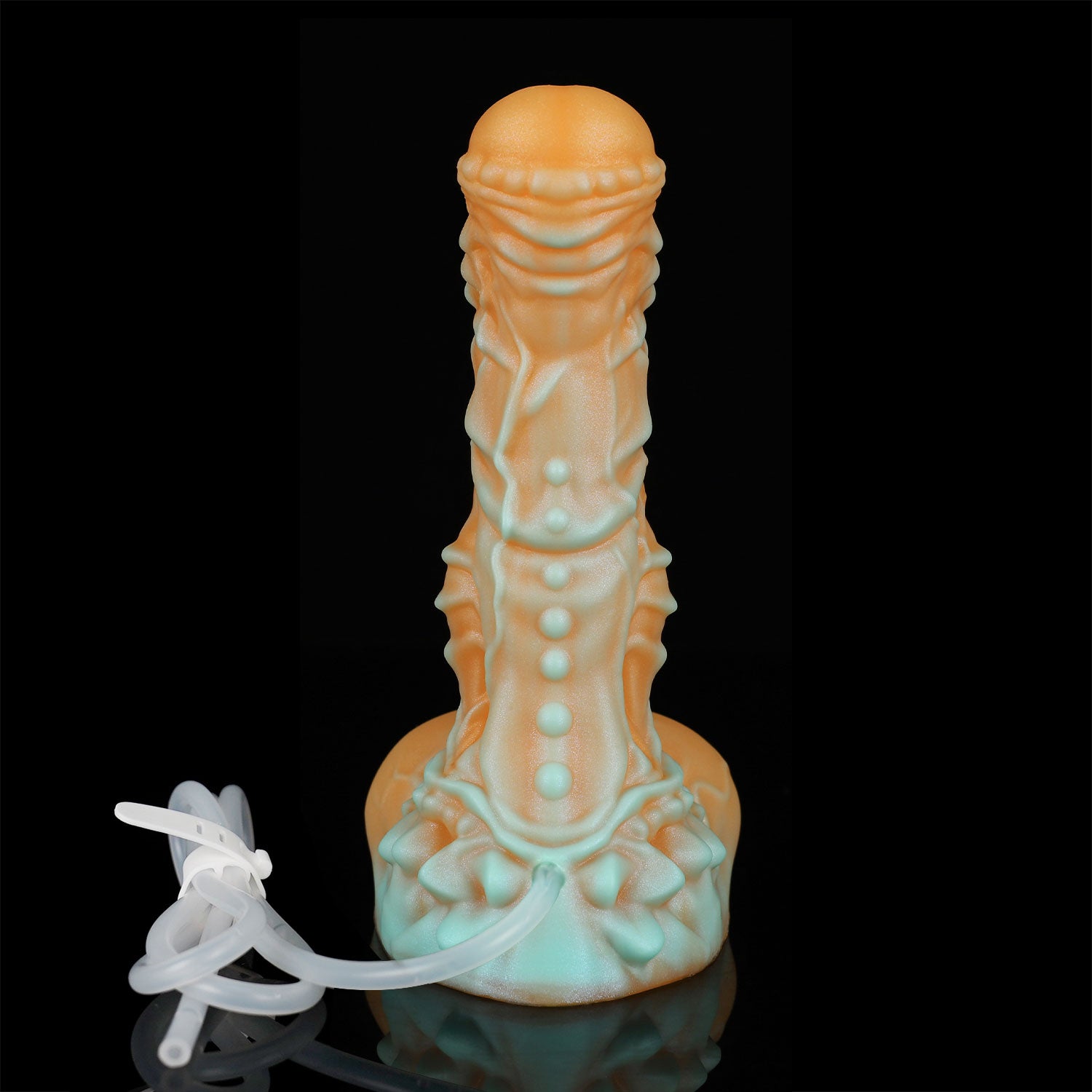 Nothosaur MOLO plus tube fantasy lizard ejaculating dildo with layered scale textures and a built-in tube - product view 06