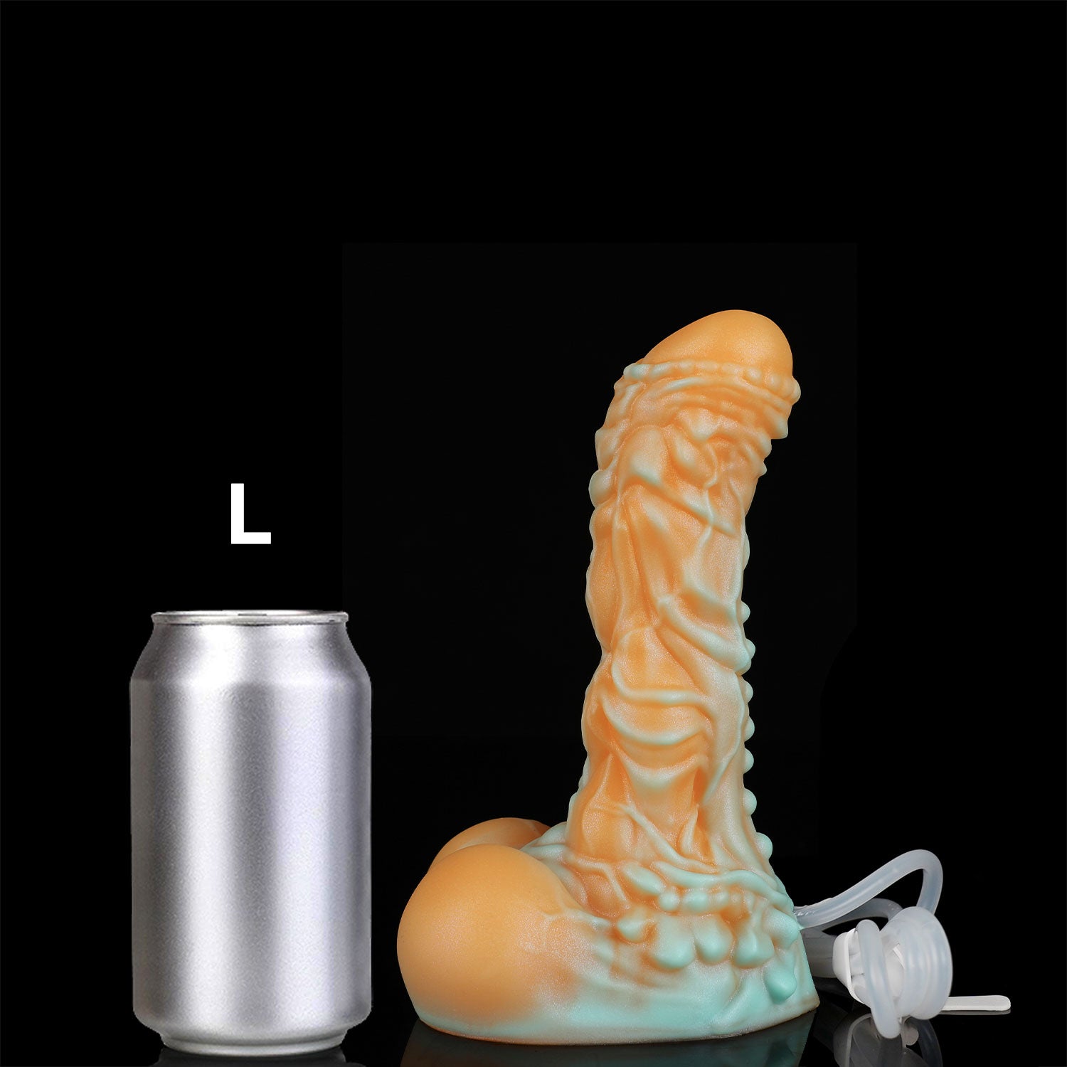 Nothosaur MOLO plus tube fantasy lizard ejaculating dildo with layered scale textures and a built-in tube - size reference 08