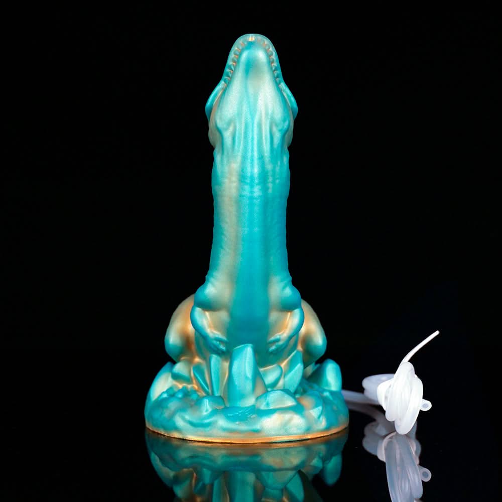 VELOX+Tube dinosaur fantasy toy shown with tube and syringe