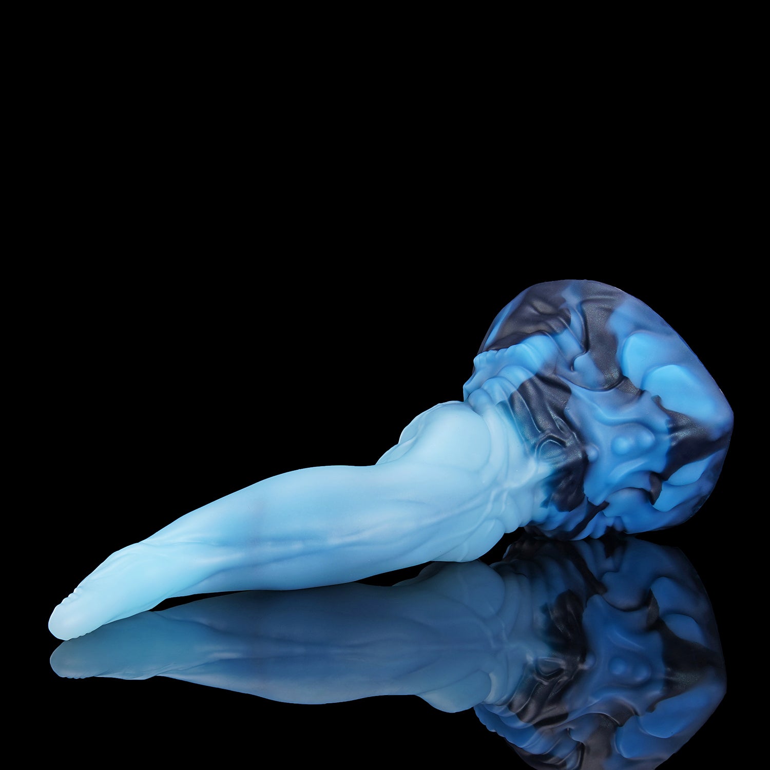 Glacier Dark Blue(UV GITD) nothosaur QALU fantasy dildo tongue dildo anal dildo curved tip wearable toy