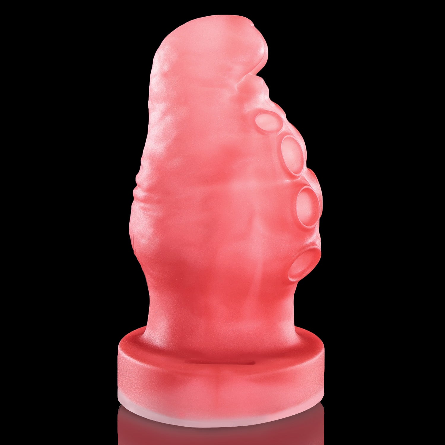 Close-up of suction cups on the bdsm mouth gag silicone mouth plug.