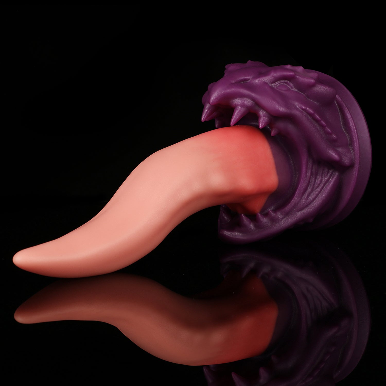 Ladon's Tongue custom dragon tongue fantasy dildo with a sculpted dragon-head base - side view