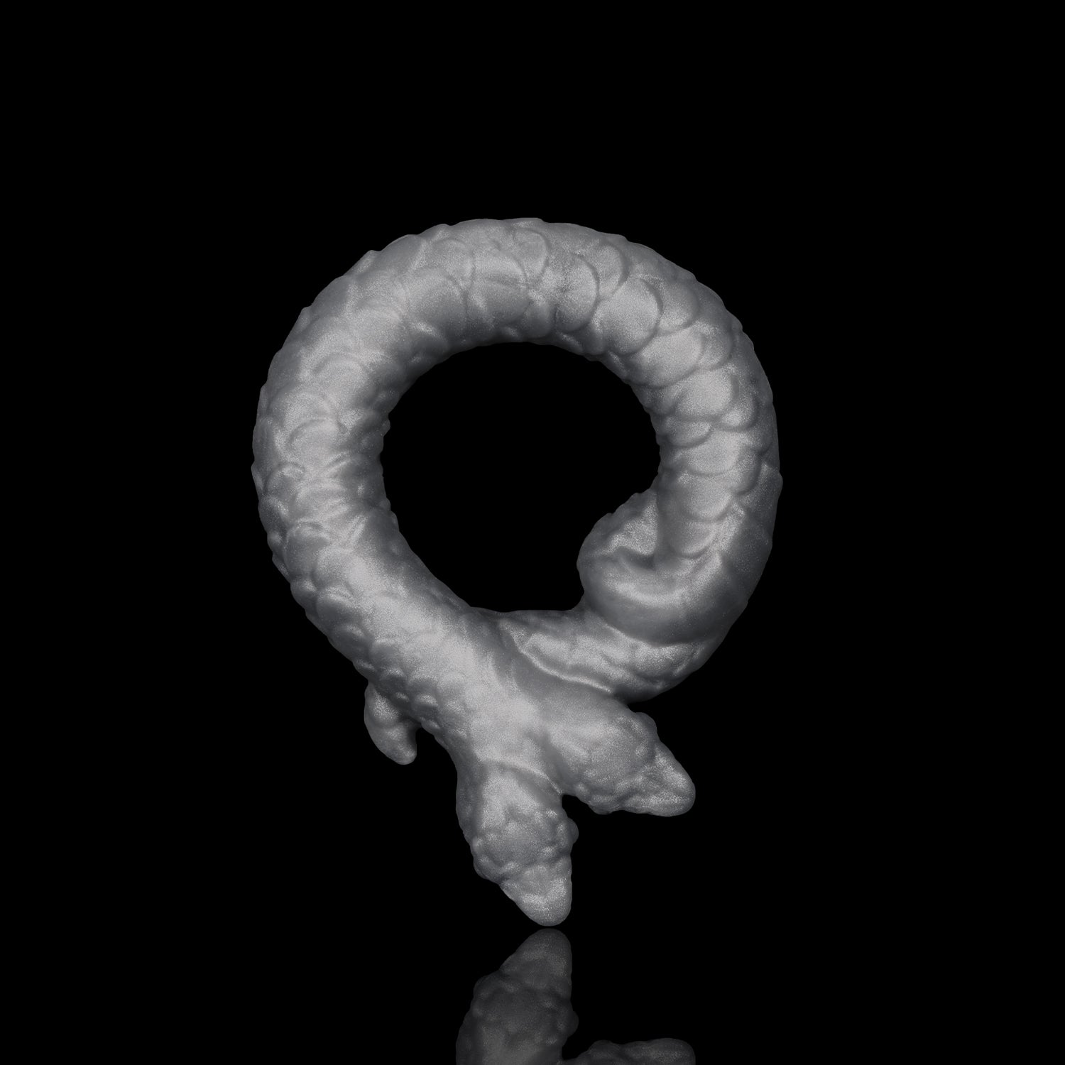 Twin's Ring Silicone Cock Ring Main Picture Silver Color