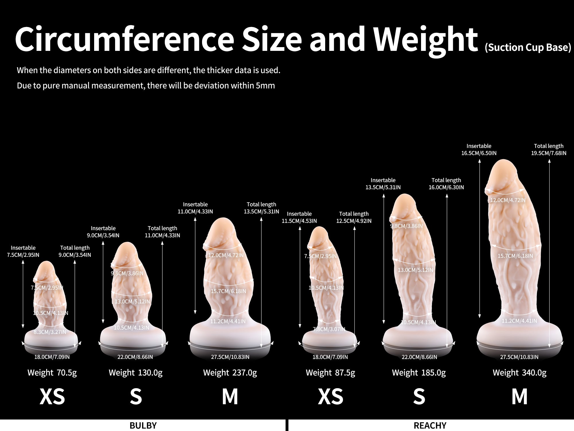 Wiz fantasy butt plug anal buttplug anal dildo T base Size Chart