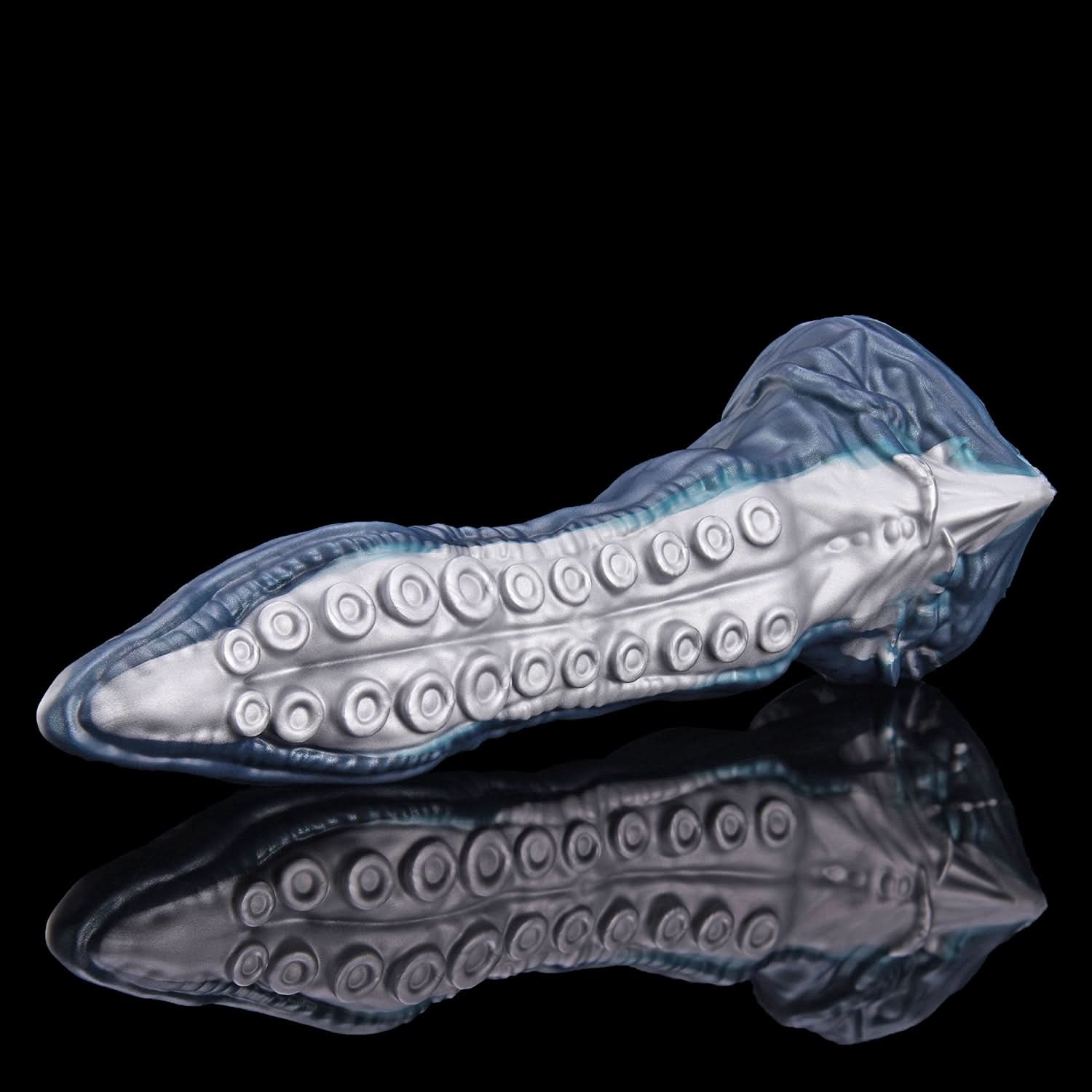 ABYSS tentacle dildo with rows of suction cups and a sculpted fantasy base - angled side view