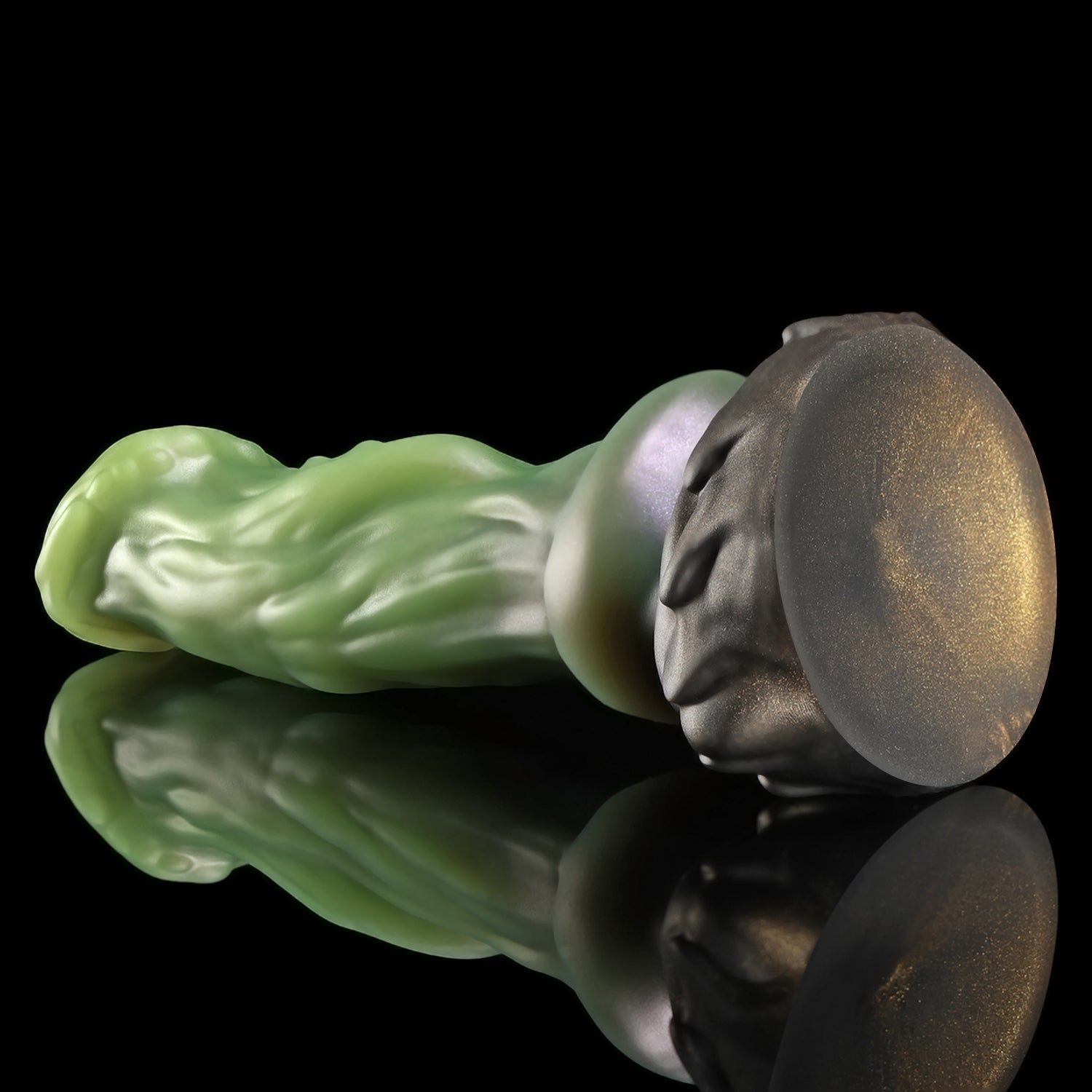 Avenging Dragon custom fantasy dragon dildo with a smooth sculpted shaft and wide textured base - base and shaft view