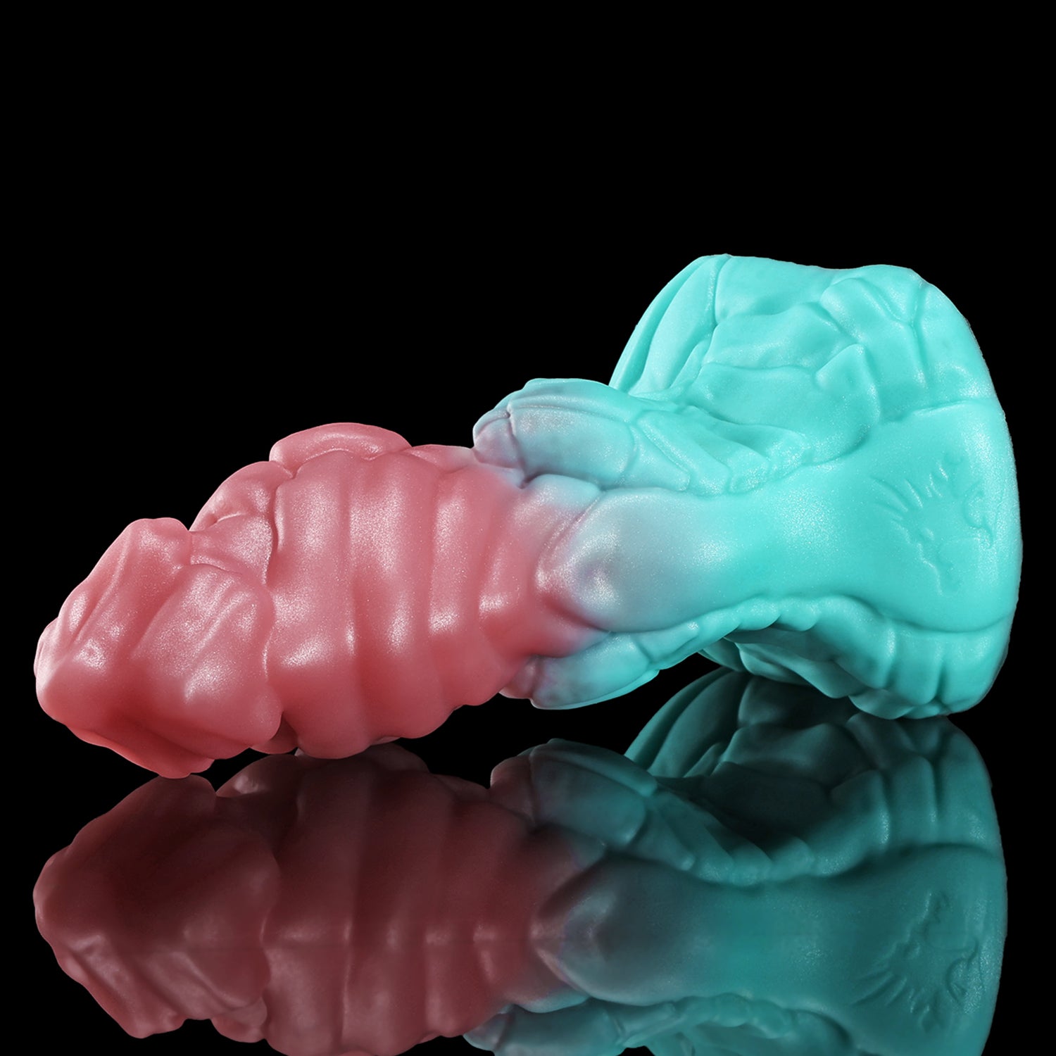 GRAVIOS custom dragon fantasy dildo with an armored textured shaft and wide sculpted base - angled side view
