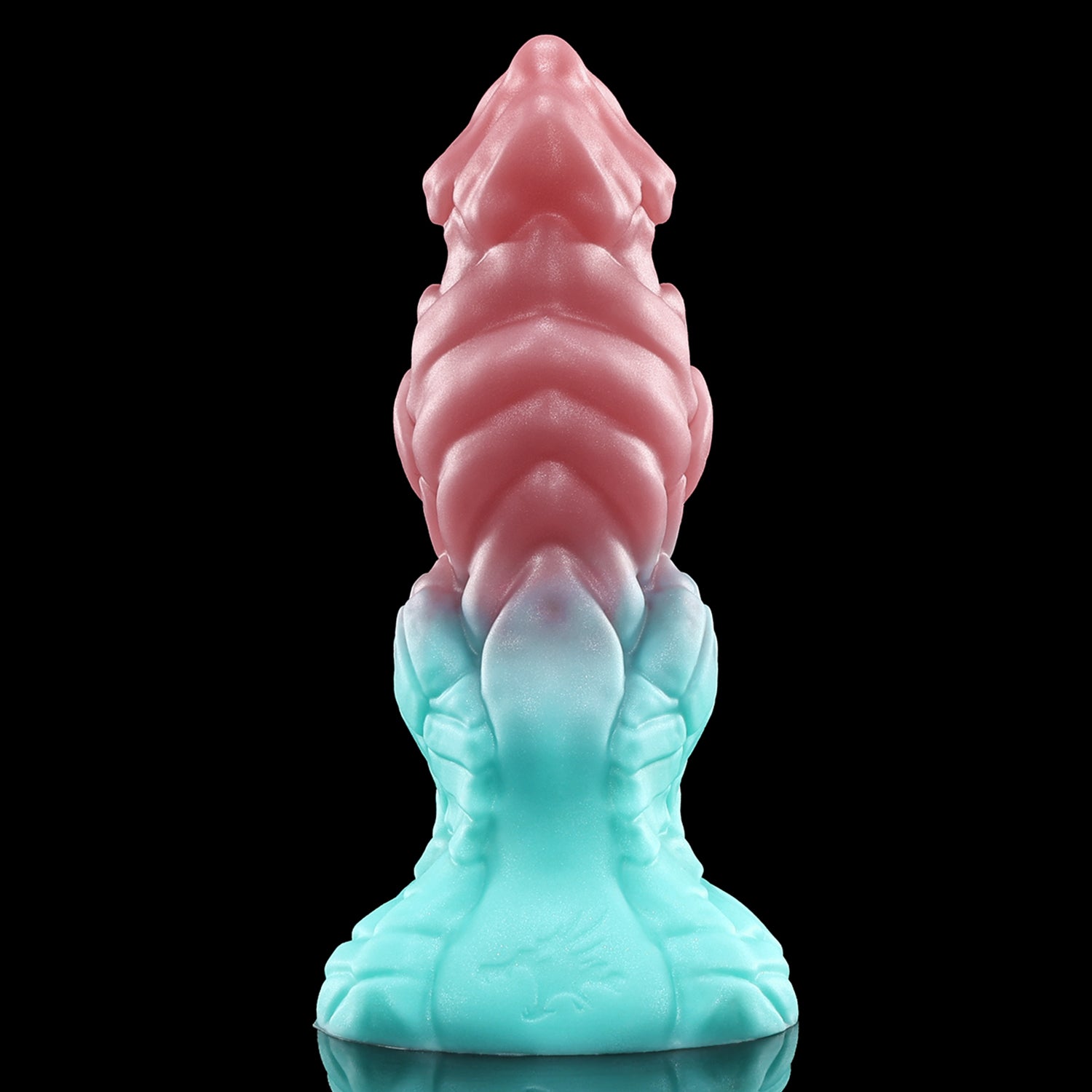 GRAVIOS custom dragon fantasy dildo with an armored textured shaft and wide sculpted base - rear view