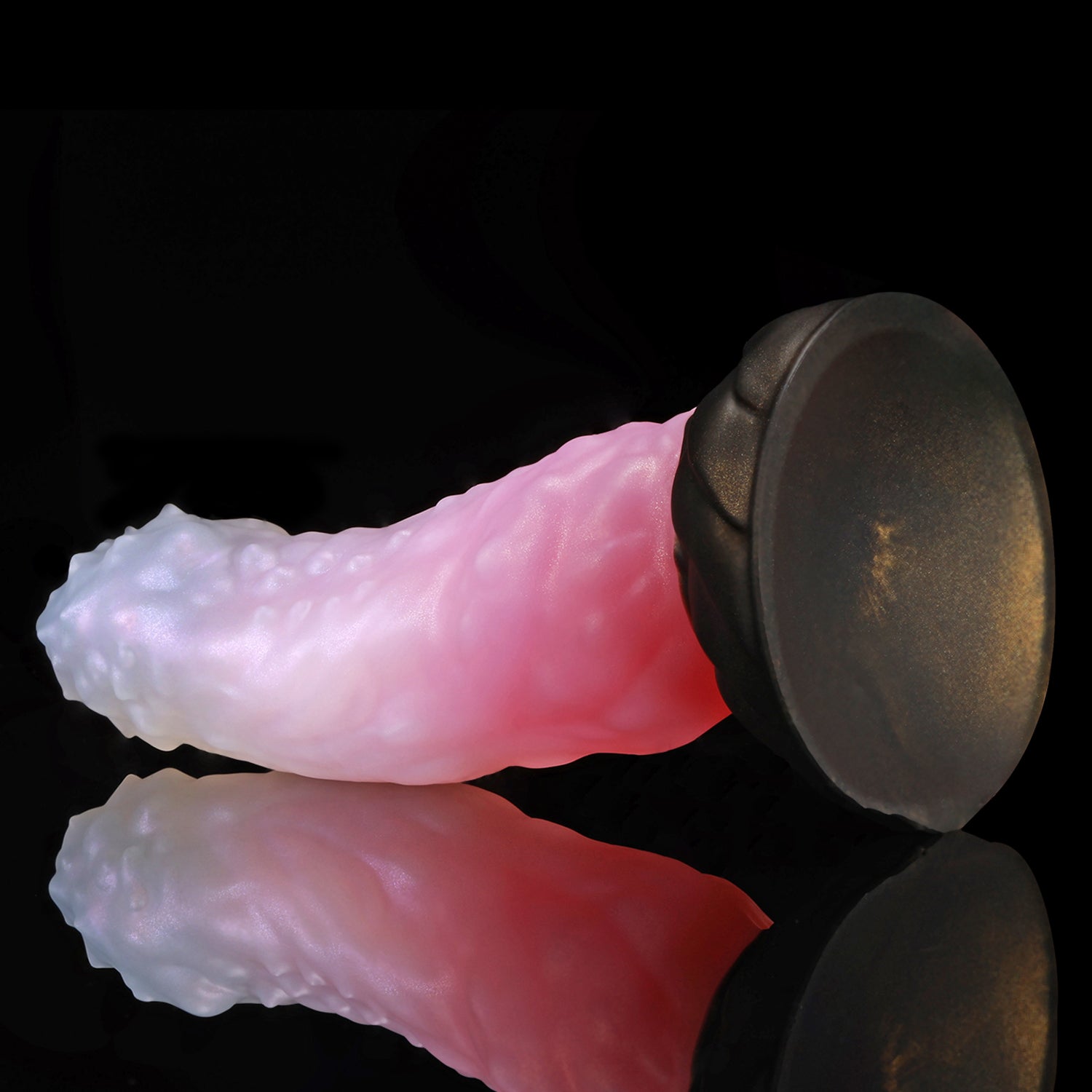 Howling Dragon custom dragon knot fantasy dildo with a textured shaft and suction cup base - base and shaft view