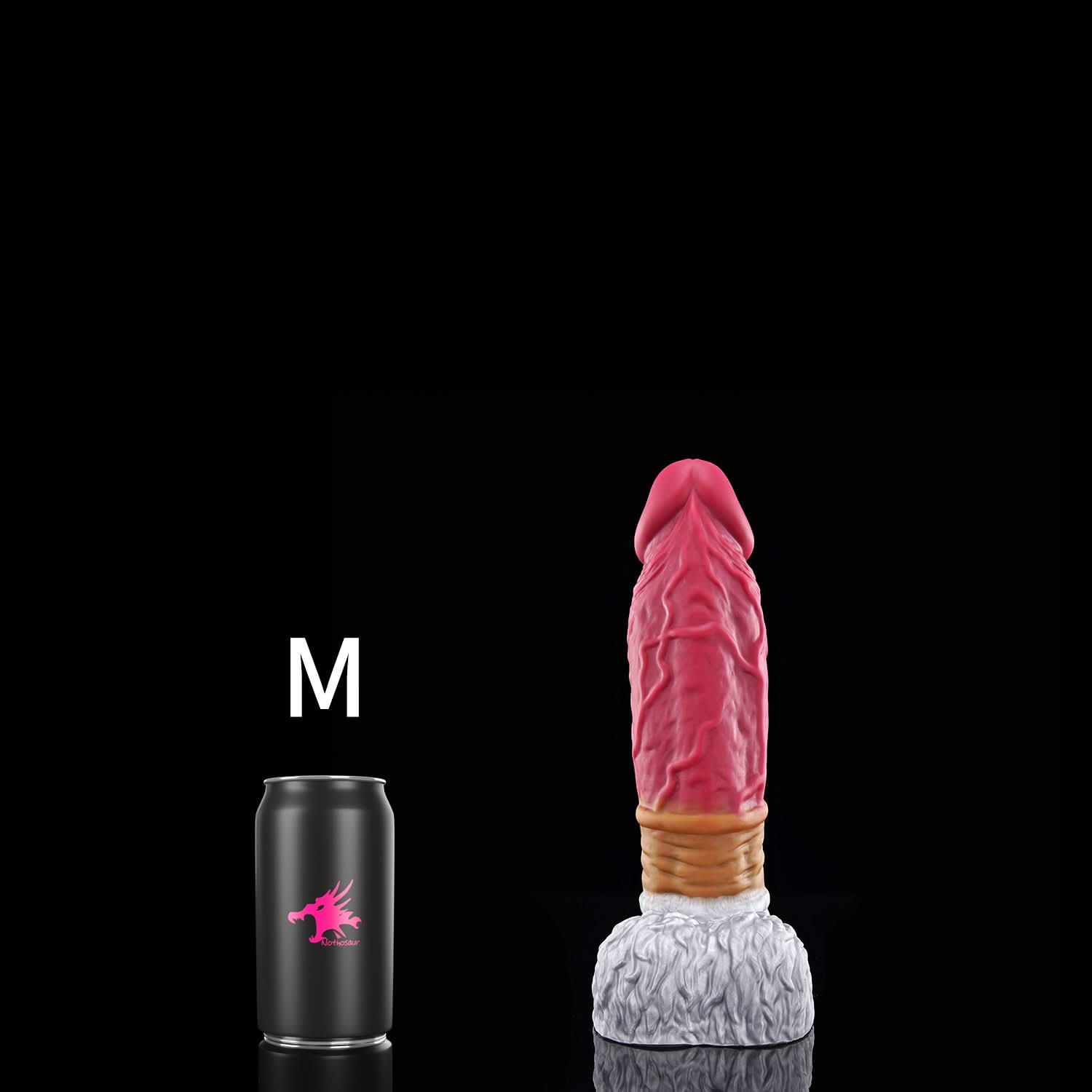 FAMARIO fantasy monster dildo with a textured shaft, sculpted furry base, and rounded balls - M size guide