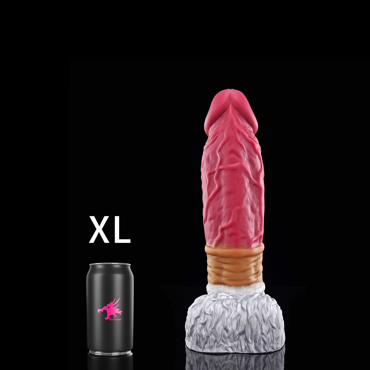 FAMARIO fantasy monster dildo with a textured shaft, sculpted furry base, and rounded balls - XL size guide