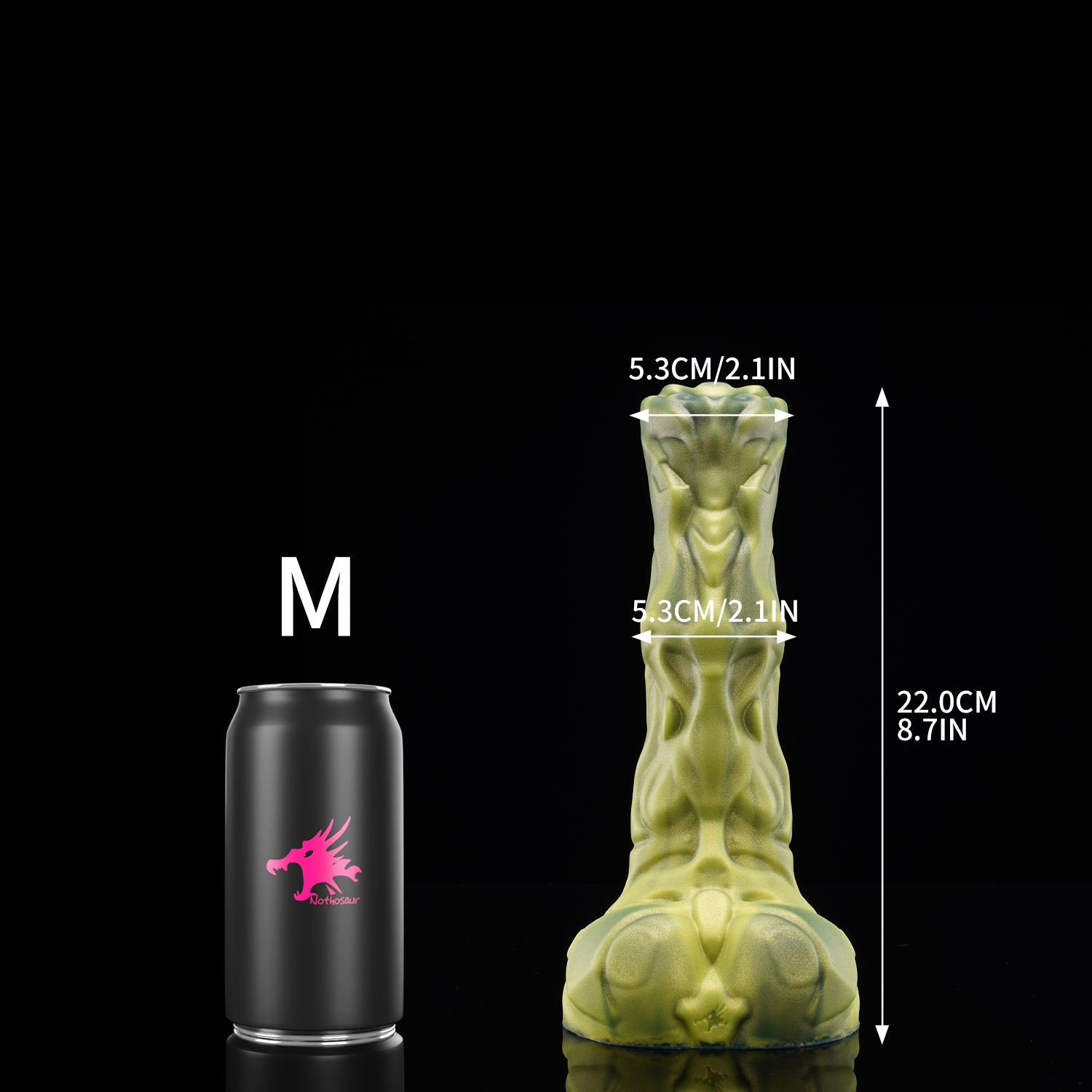 FIGURE plus tube fantasy horse ejaculating dildo with a textured biomechanical shaft and built-in tube - M size guide with tube