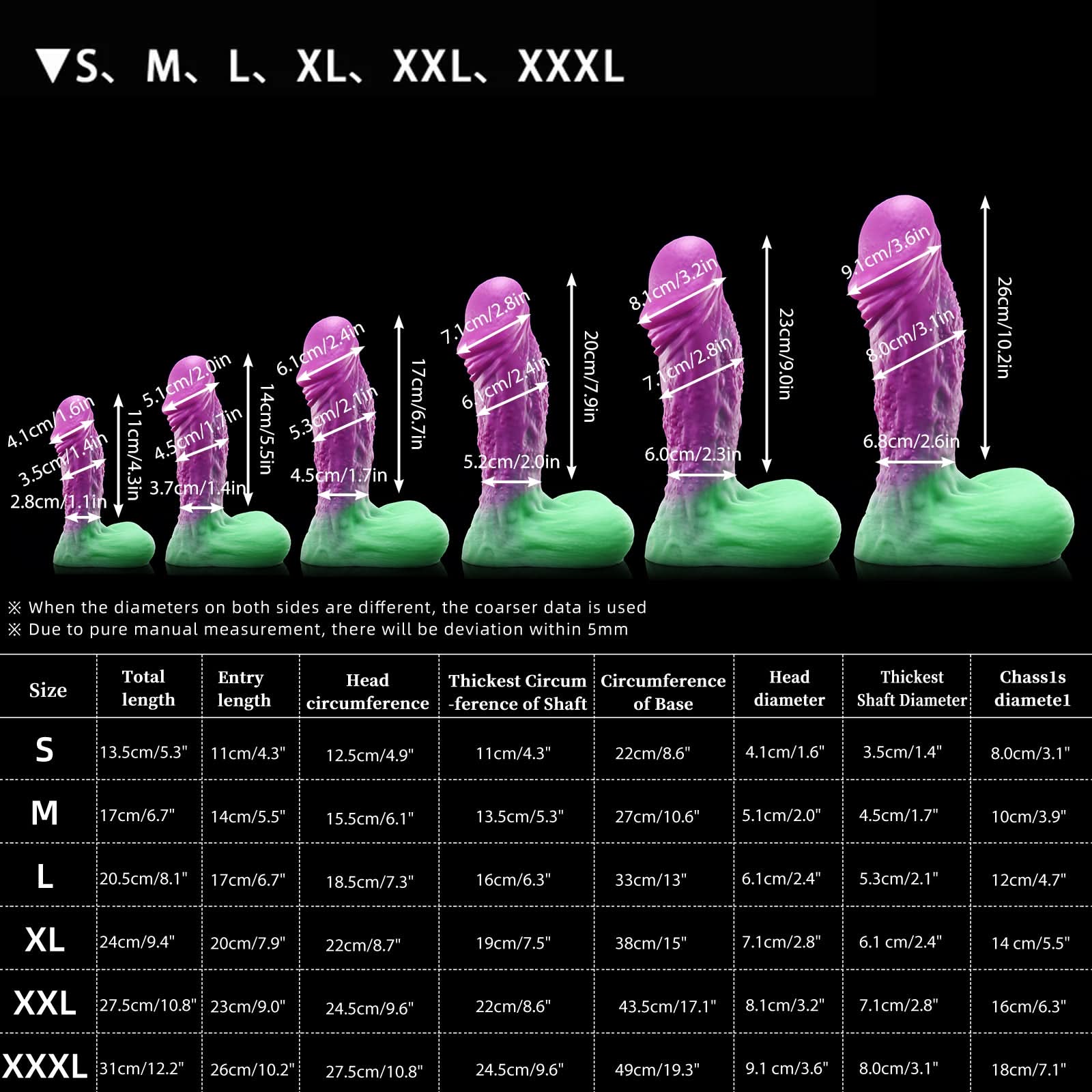 Nothosaur GOBLIN fantasy monster dildo with a rounded head and textured shaft - size reference 02
