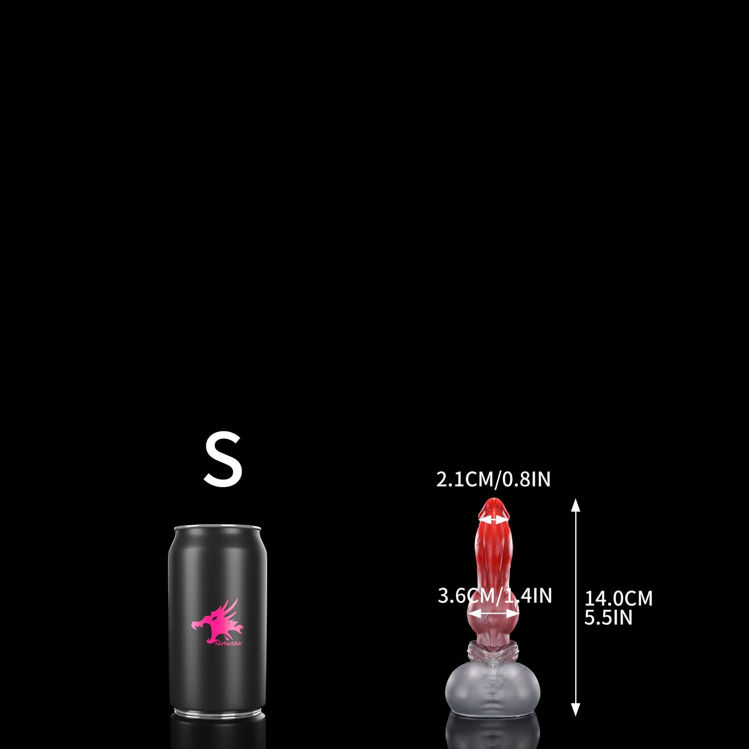 Nothosaur GRAEMEN dog knot dildo with a tapered head, smooth shaft, and full knot - product view 22