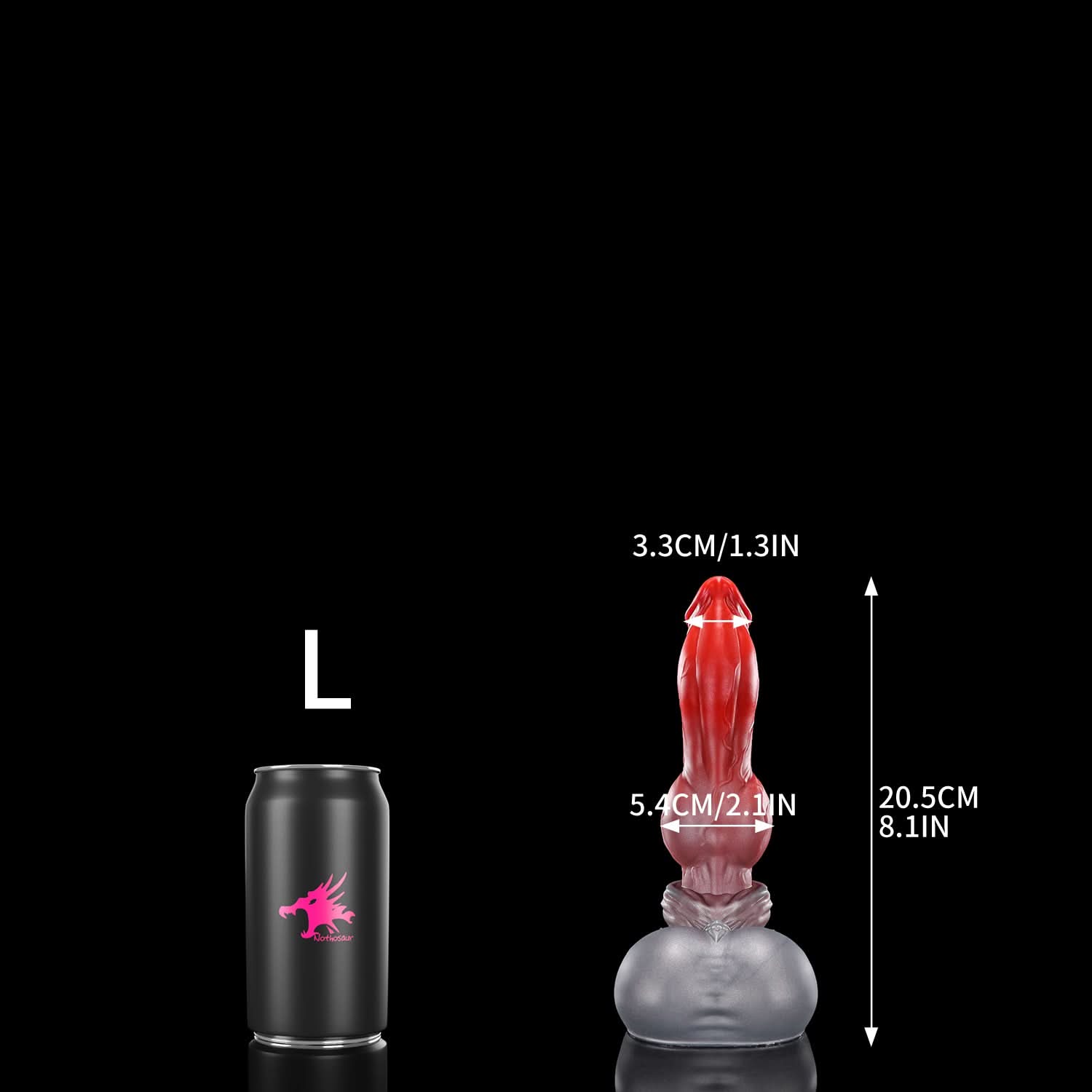 Nothosaur GRAEMEN dog knot dildo with a tapered head, smooth shaft, and full knot - product view 24