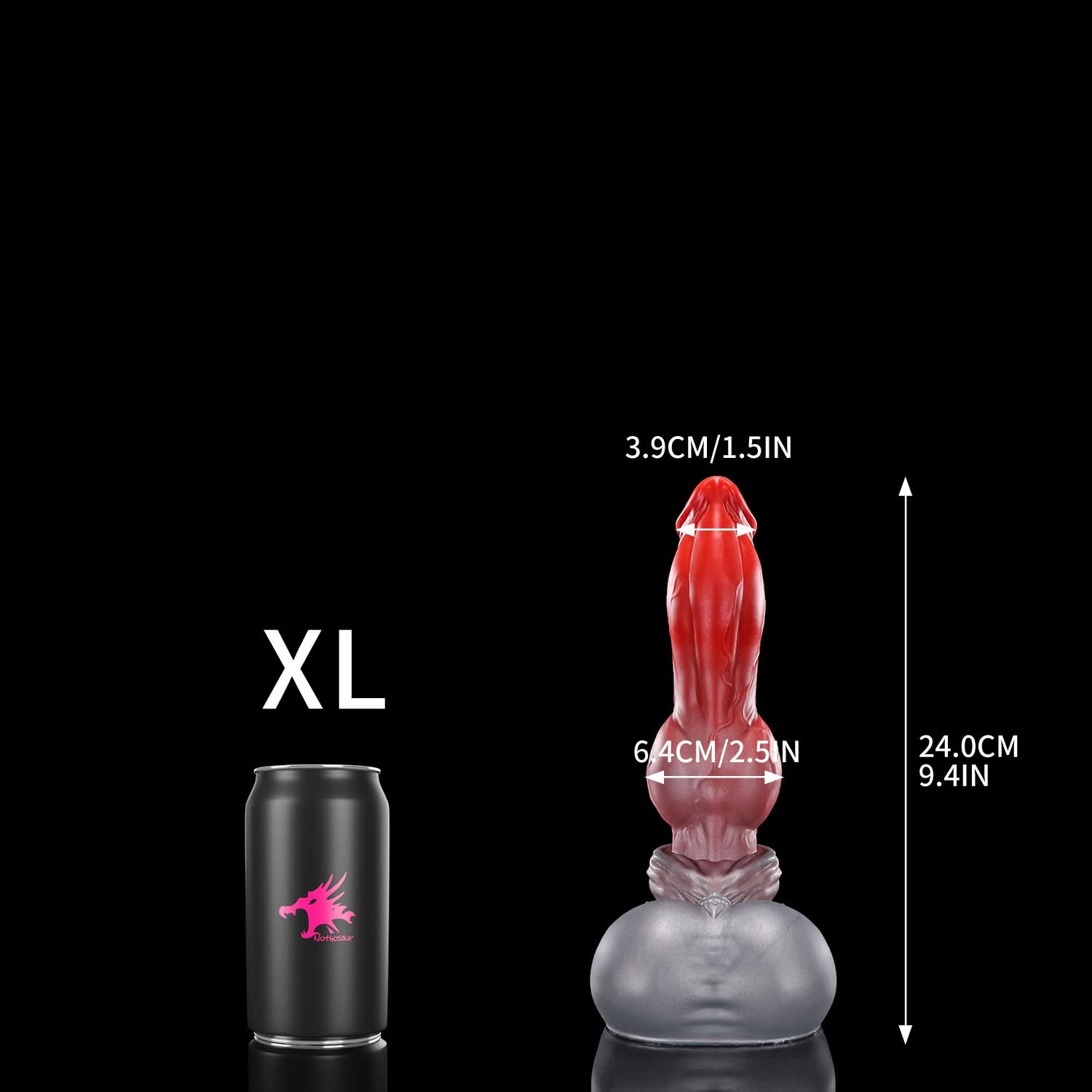 Nothosaur GRAEMEN dog knot dildo with a tapered head, smooth shaft, and full knot - product view 25