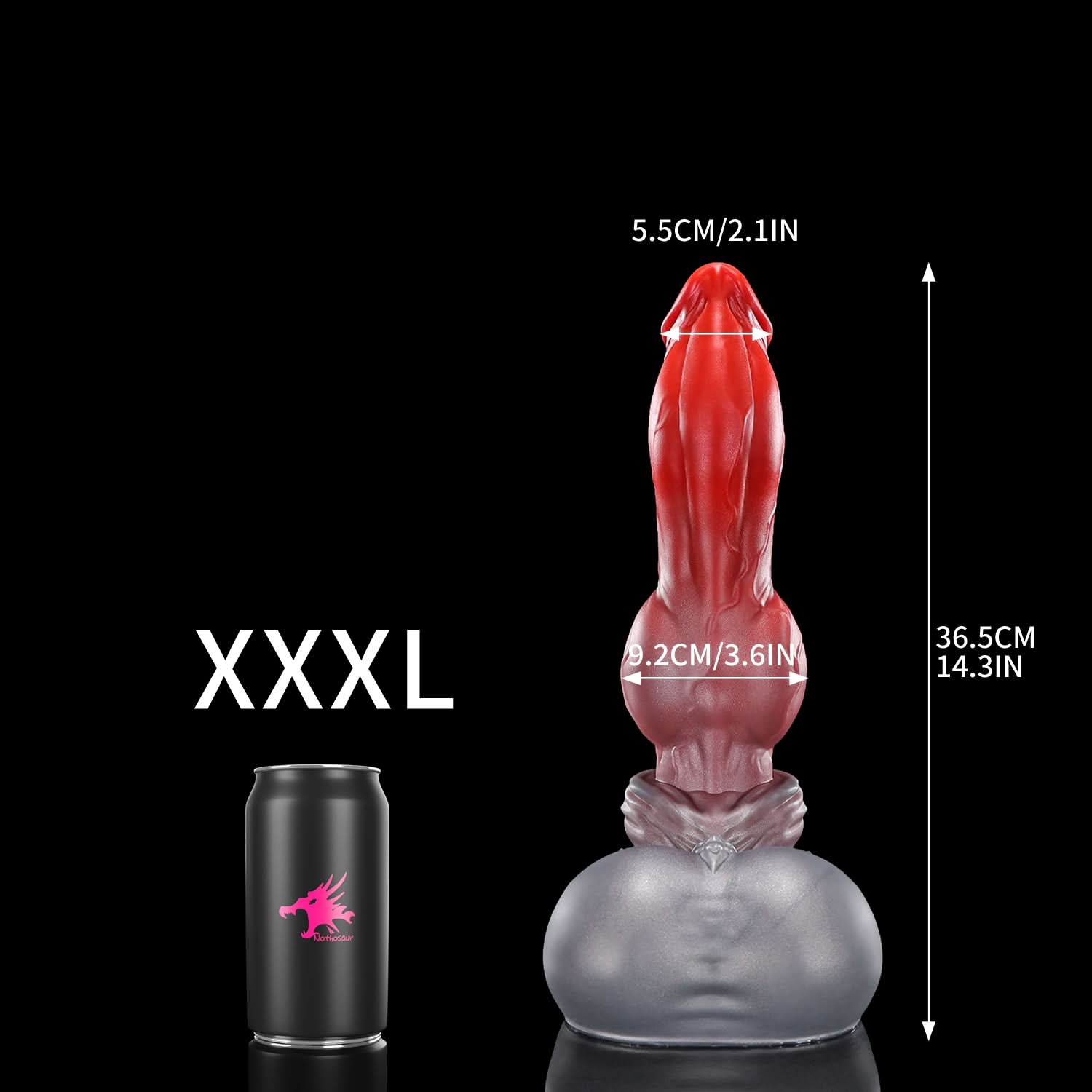Nothosaur GRAEMEN dog knot dildo with a tapered head, smooth shaft, and full knot - product view 27