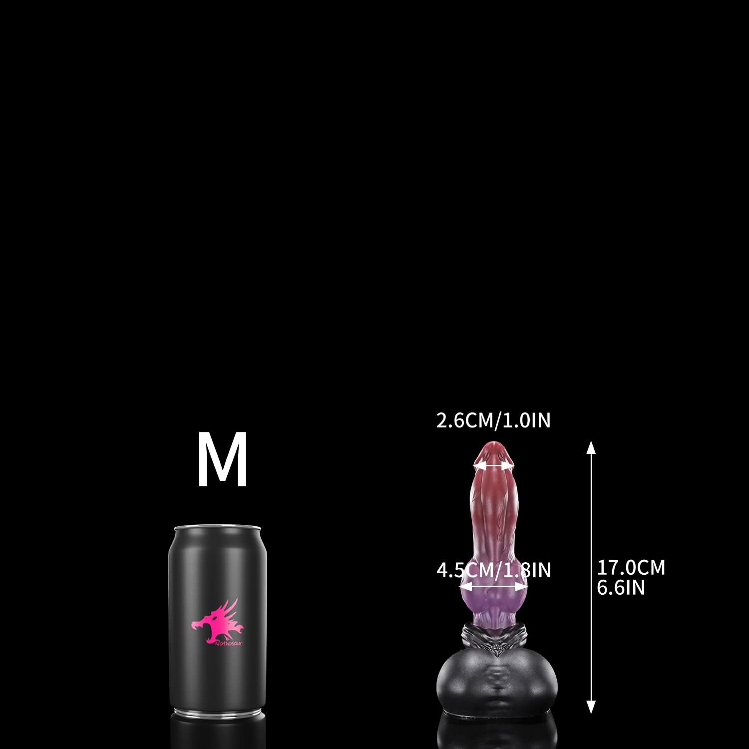 Nothosaur GRAEMEN dog knot dildo with a tapered head, smooth shaft, and full knot - product view 33