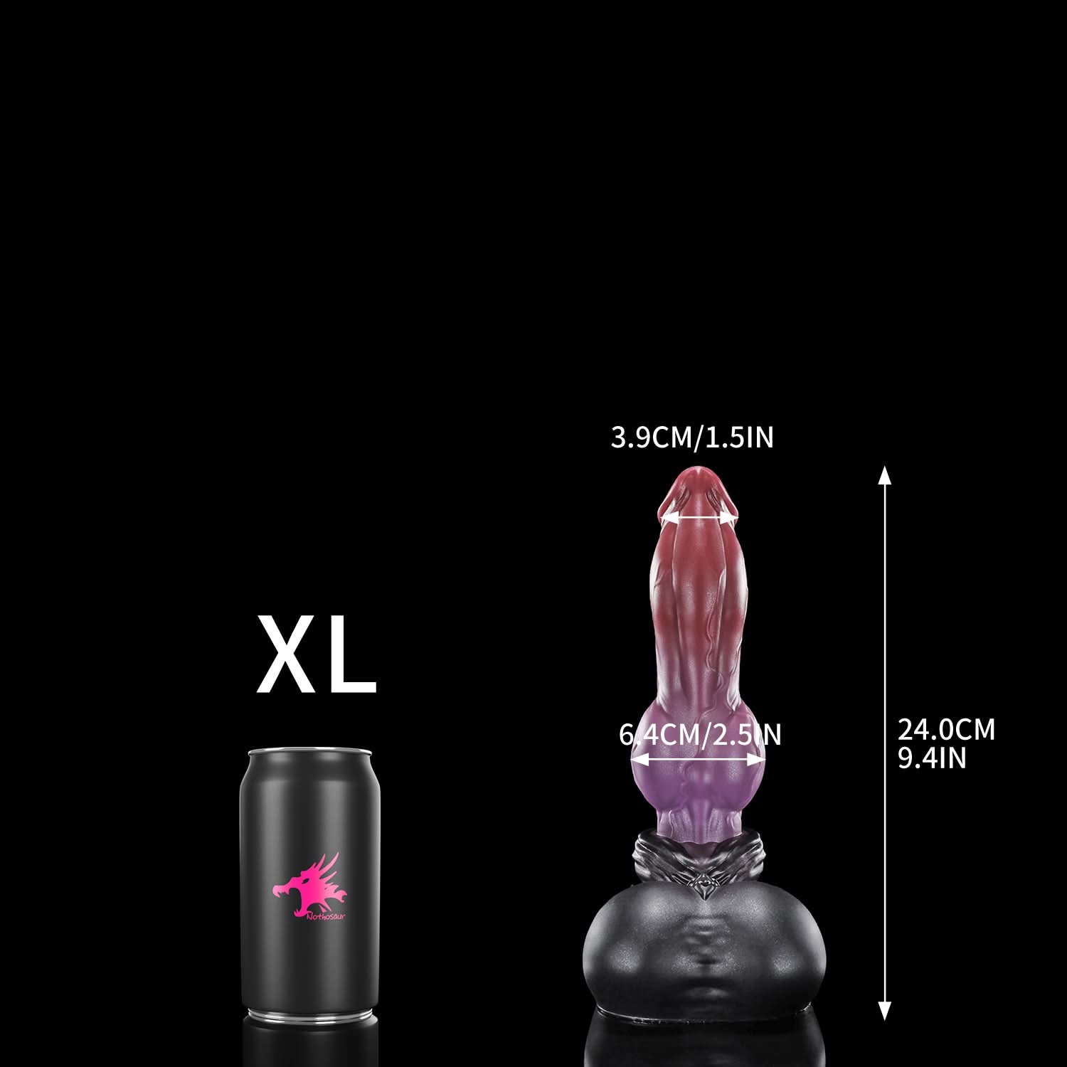 Nothosaur GRAEMEN dog knot dildo with a tapered head, smooth shaft, and full knot - product view 35