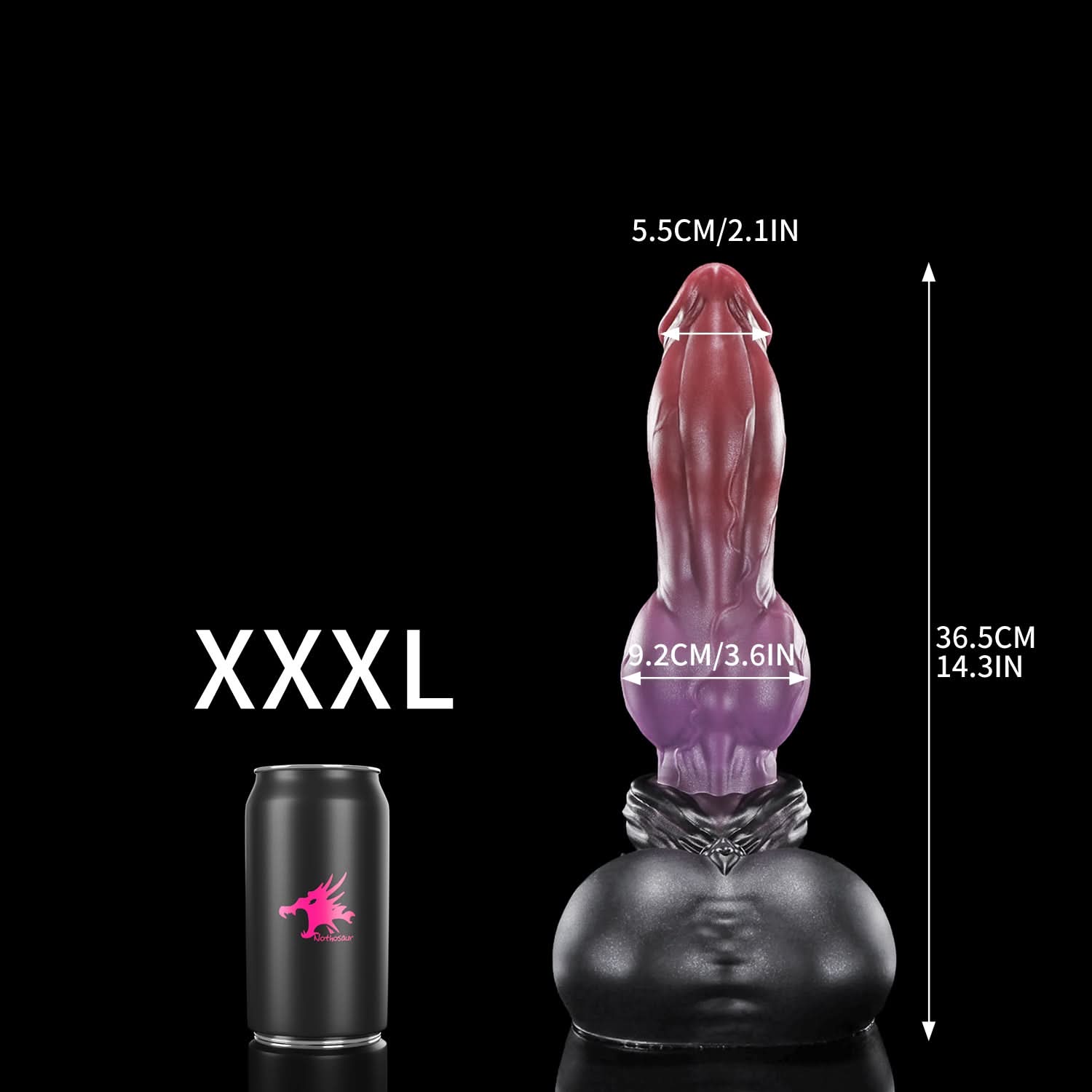 Nothosaur GRAEMEN dog knot dildo with a tapered head, smooth shaft, and full knot - product view 37