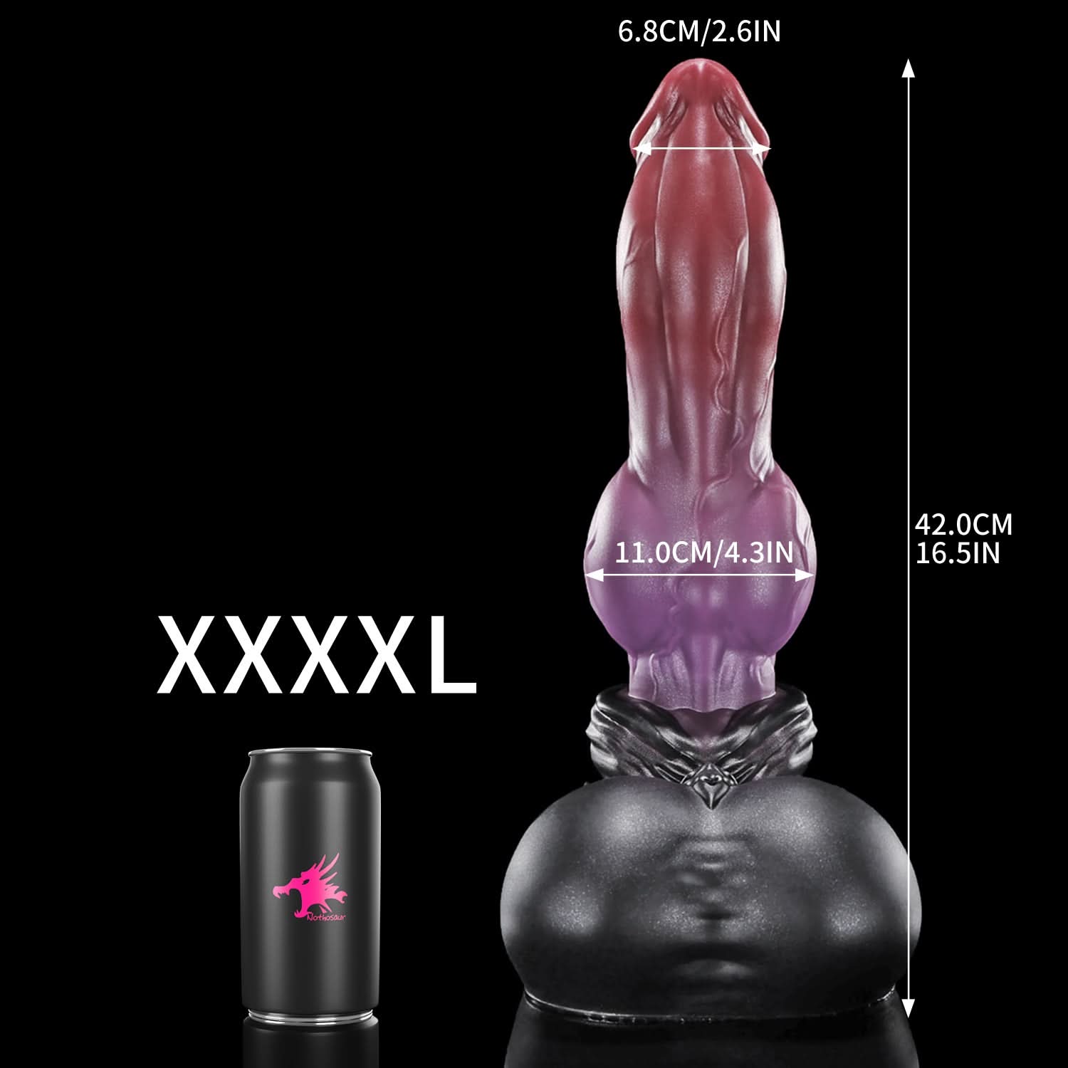 Nothosaur GRAEMEN dog knot dildo with a tapered head, smooth shaft, and full knot - product view 38