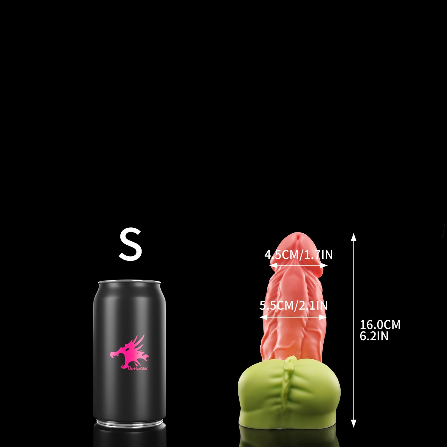Nothosaur HOGGE fantasy wolf dildo with a realistic head and textured shaft - size reference 10