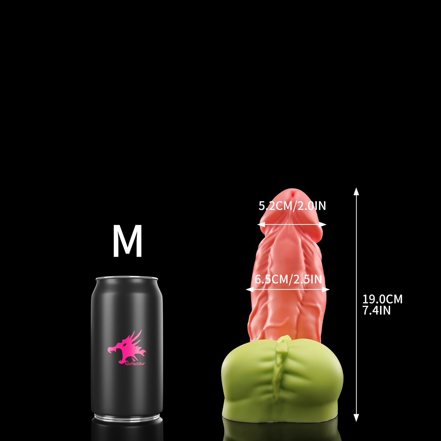 Nothosaur HOGGE fantasy wolf dildo with a realistic head and textured shaft - size reference 11