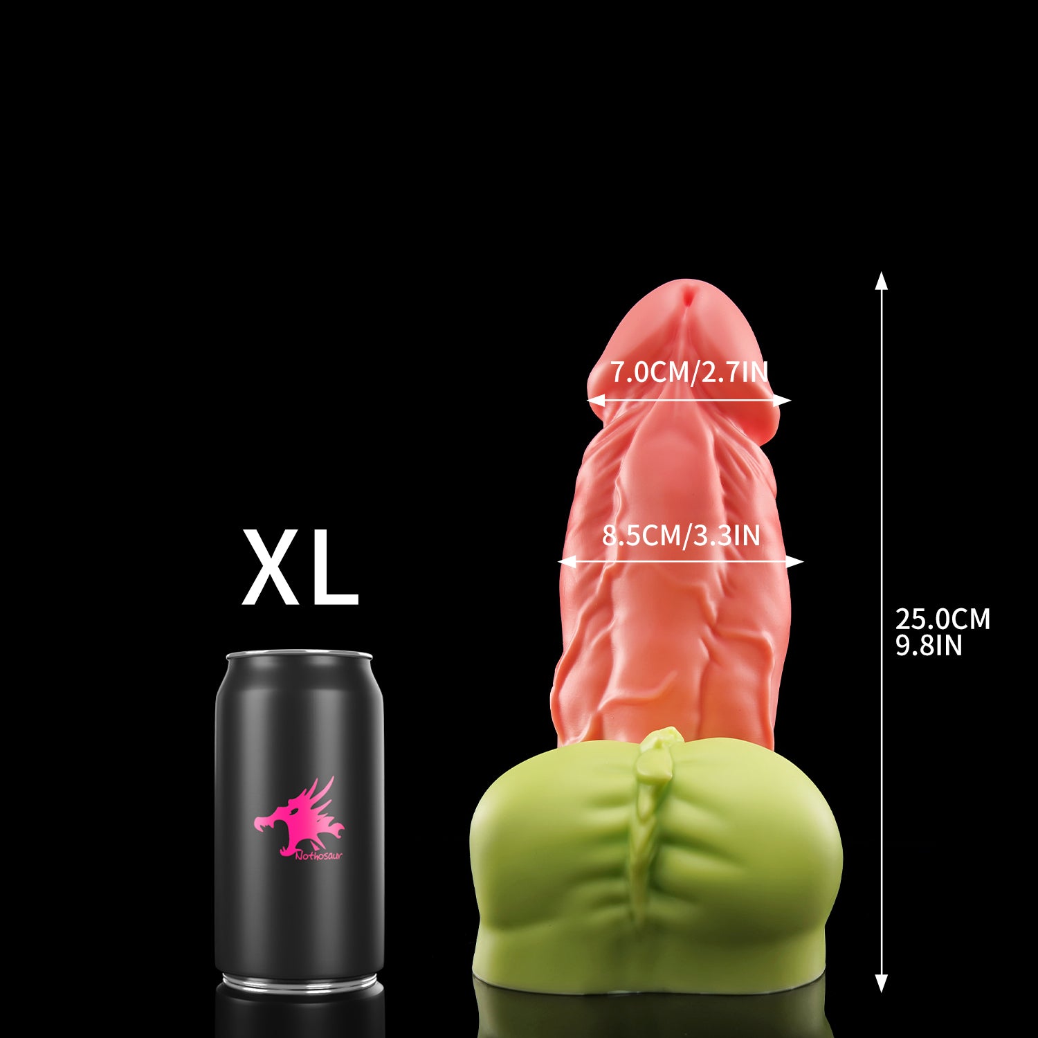 Nothosaur HOGGE fantasy wolf dildo with a realistic head and textured shaft - size reference 13