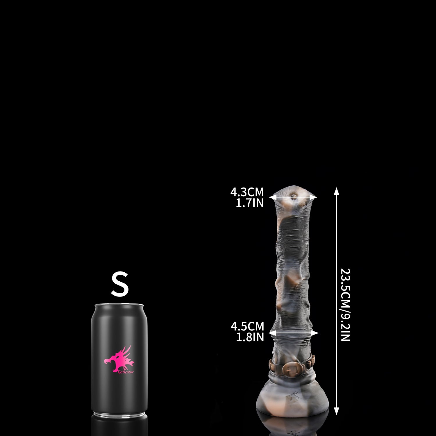 Nothosaur HUNTER JACK fantasy horse dildo with a textured equine shaft and suction cup base - size reference 10