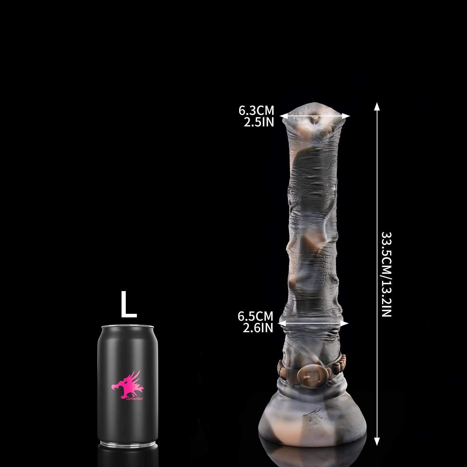 Nothosaur HUNTER JACK fantasy horse dildo with a textured equine shaft and suction cup base - size reference 12