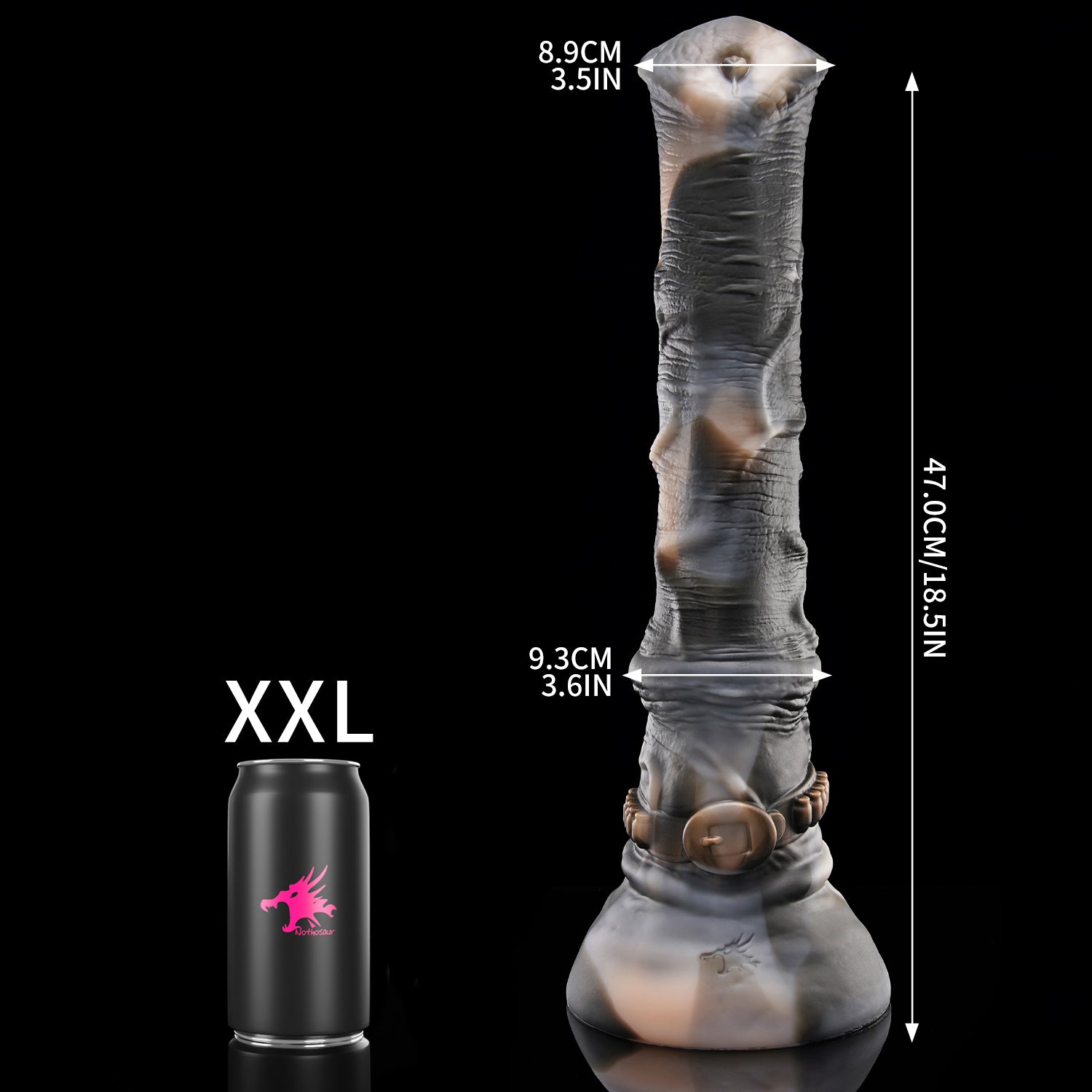Nothosaur HUNTER JACK fantasy horse dildo with a textured equine shaft and suction cup base - size reference 14
