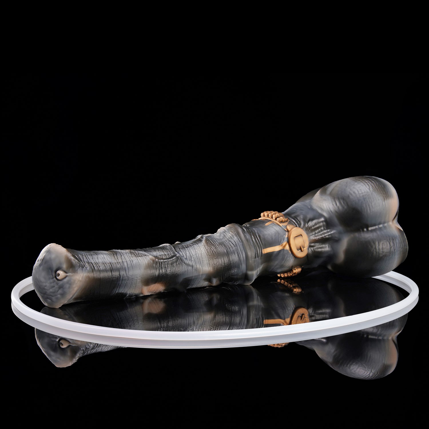 Nothosaur HUNTER JACK plus tube fantasy horse ejaculating dildo with a textured equine shaft and built-in tube - built in tube detail