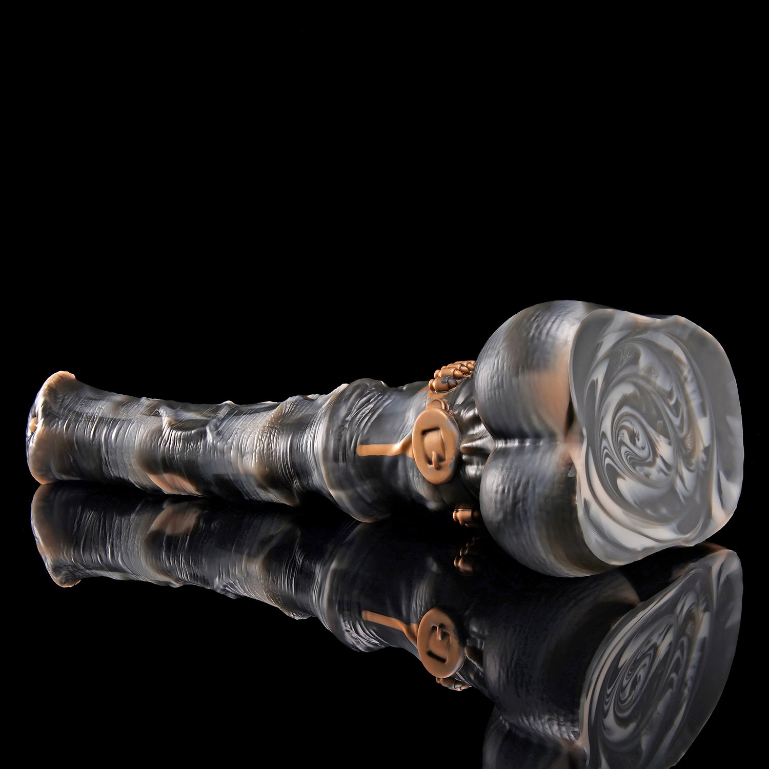 Nothosaur HUNTER JACK plus tube fantasy horse ejaculating dildo with a textured equine shaft and built-in tube - suction cup base view