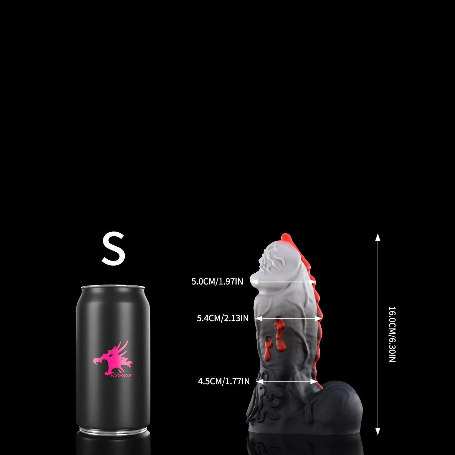 Nothosaur ISSUS fantasy vampire dildo with elegant gothic textures and vampire bite details - product view 11