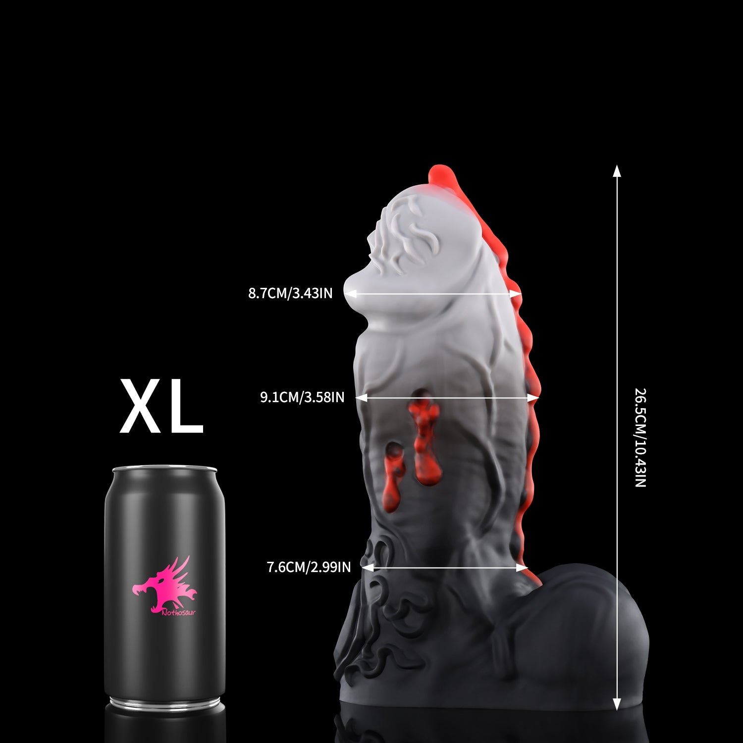 Nothosaur ISSUS fantasy vampire dildo with elegant gothic textures and vampire bite details - product view 14
