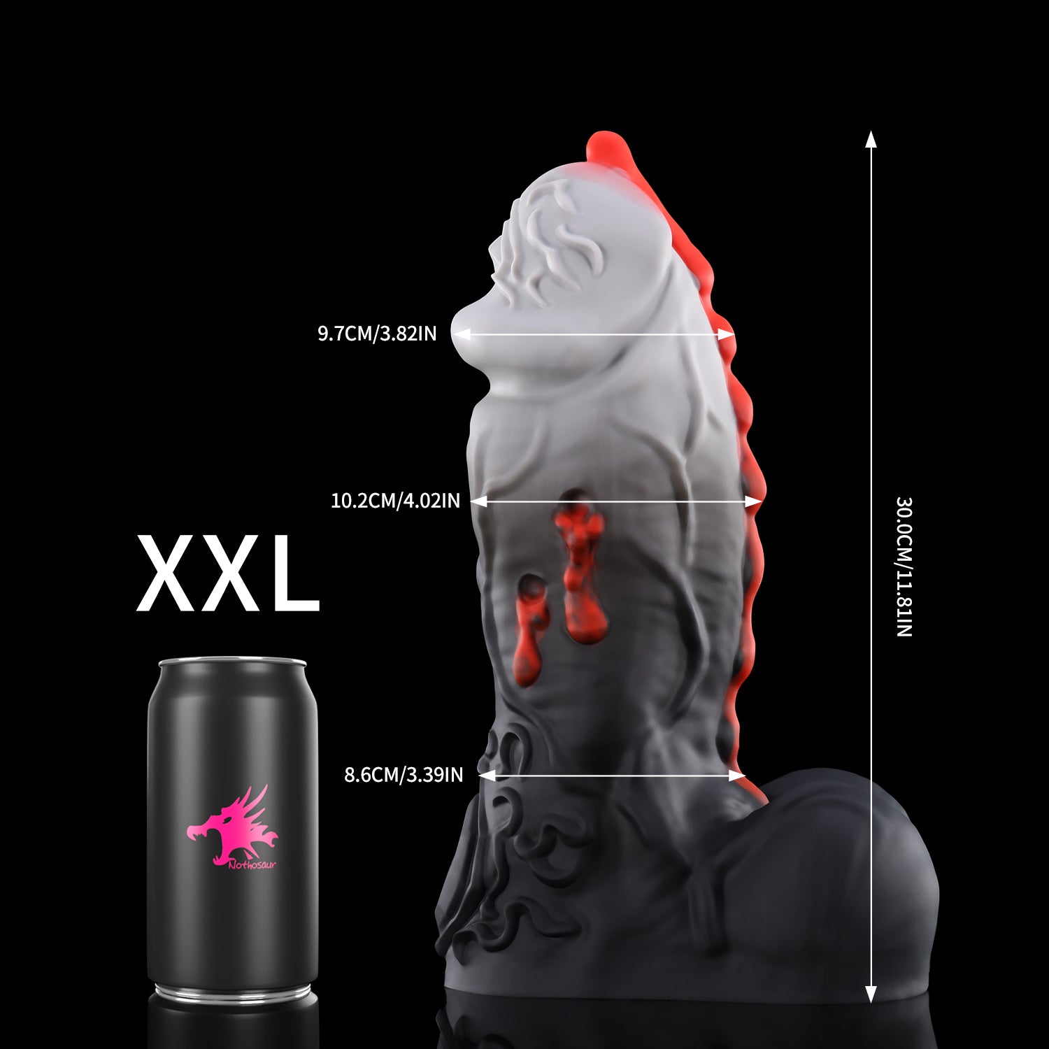 Nothosaur ISSUS fantasy vampire dildo with elegant gothic textures and vampire bite details - product view 15