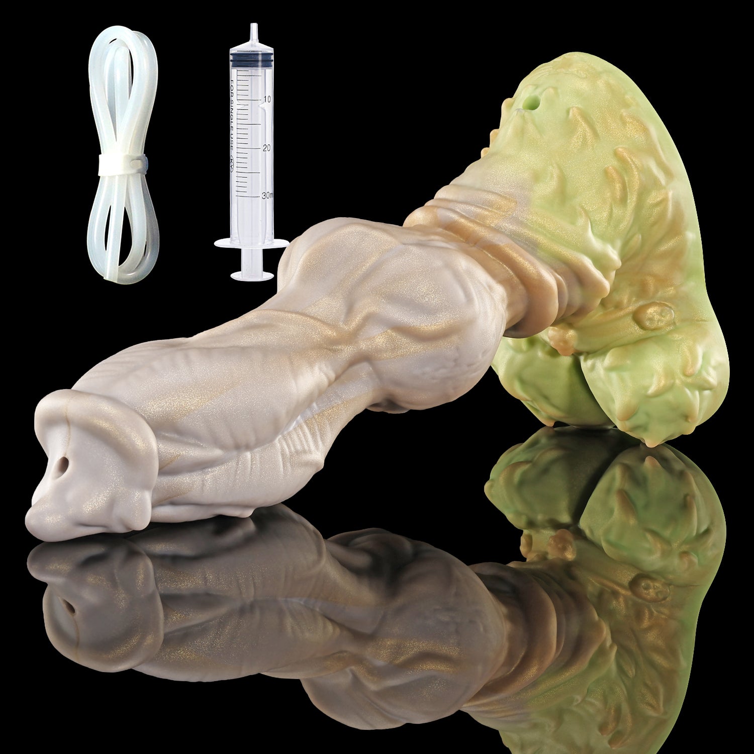 Nothosaur LYKOS plus tube fantasy knot ejaculating dildo with a textured werewolf profile and built-in tube - product view 30