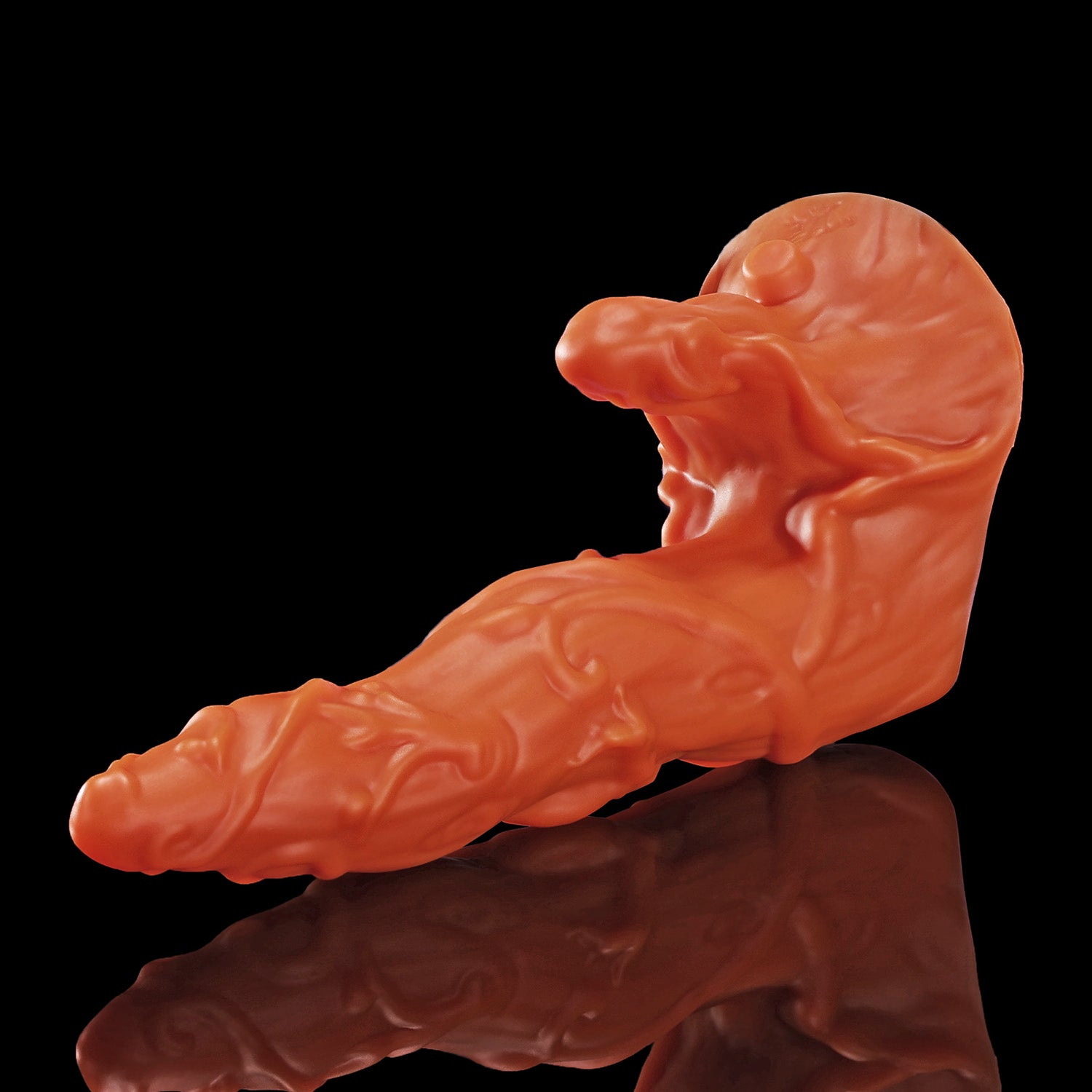 Nothosaur LYSAN fantasy double ended dildo with organic vine and branch textures - size reference 20