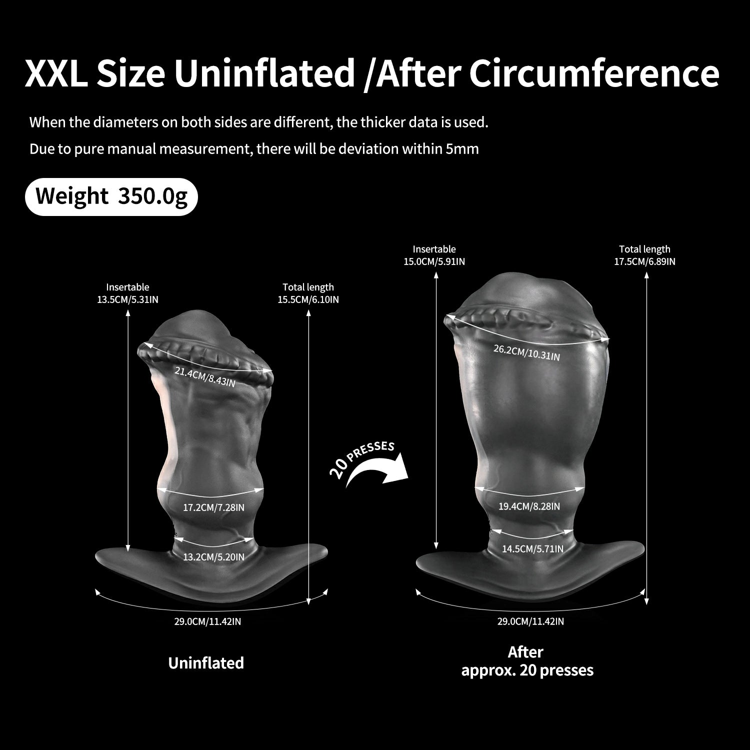 Nothosaur MagLock Air IPONY PUMPY fantasy inflatable horse butt plug with a knot and hand pump - product view 07