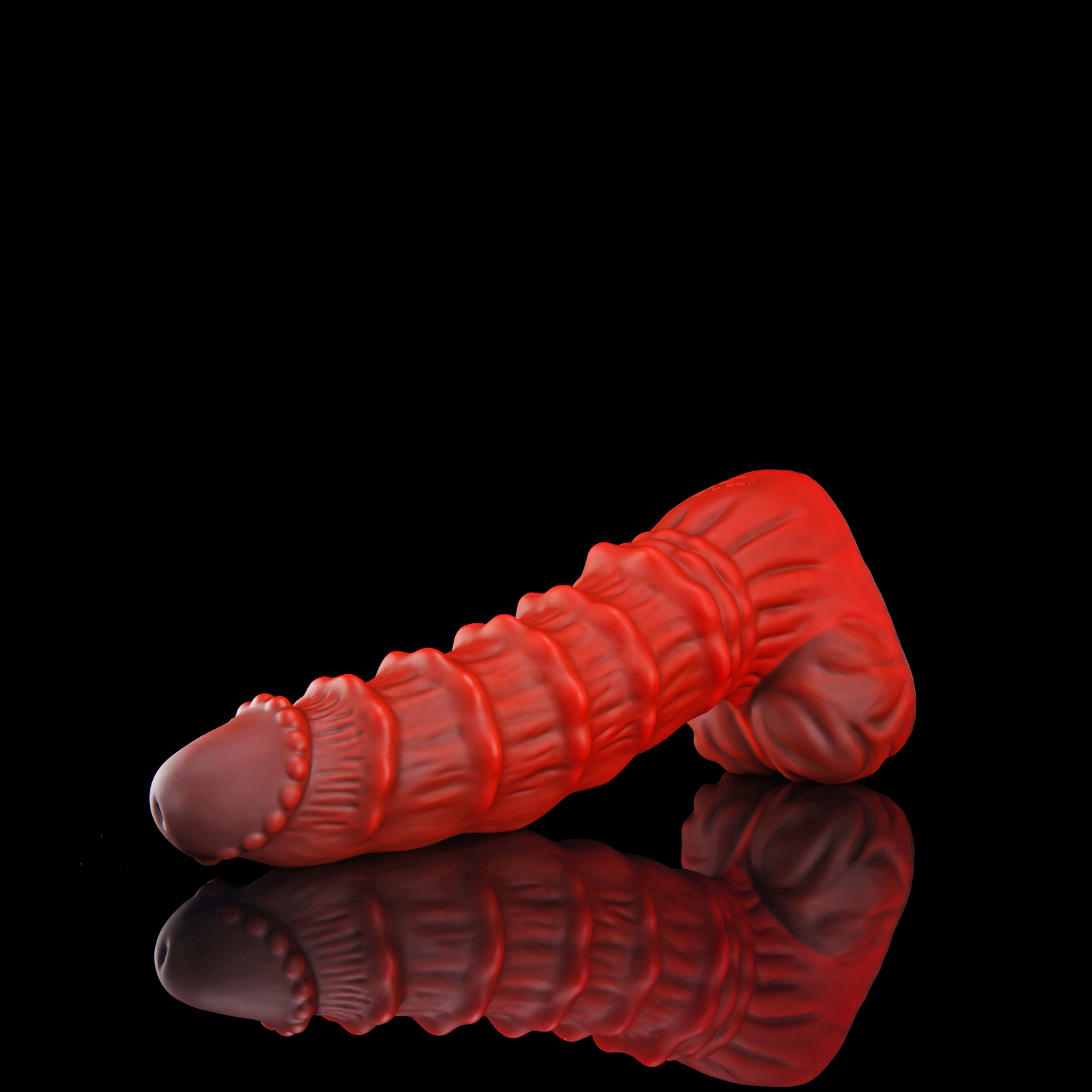 Nothosaur MEPHISTO fantasy monster dildo with an upturned tip and layered rounded ridges - product view 11