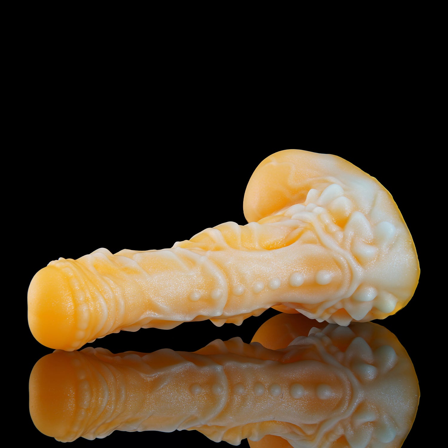 Nothosaur MOLO fantasy lizard dildo with layered scale textures and a rounded head - side view