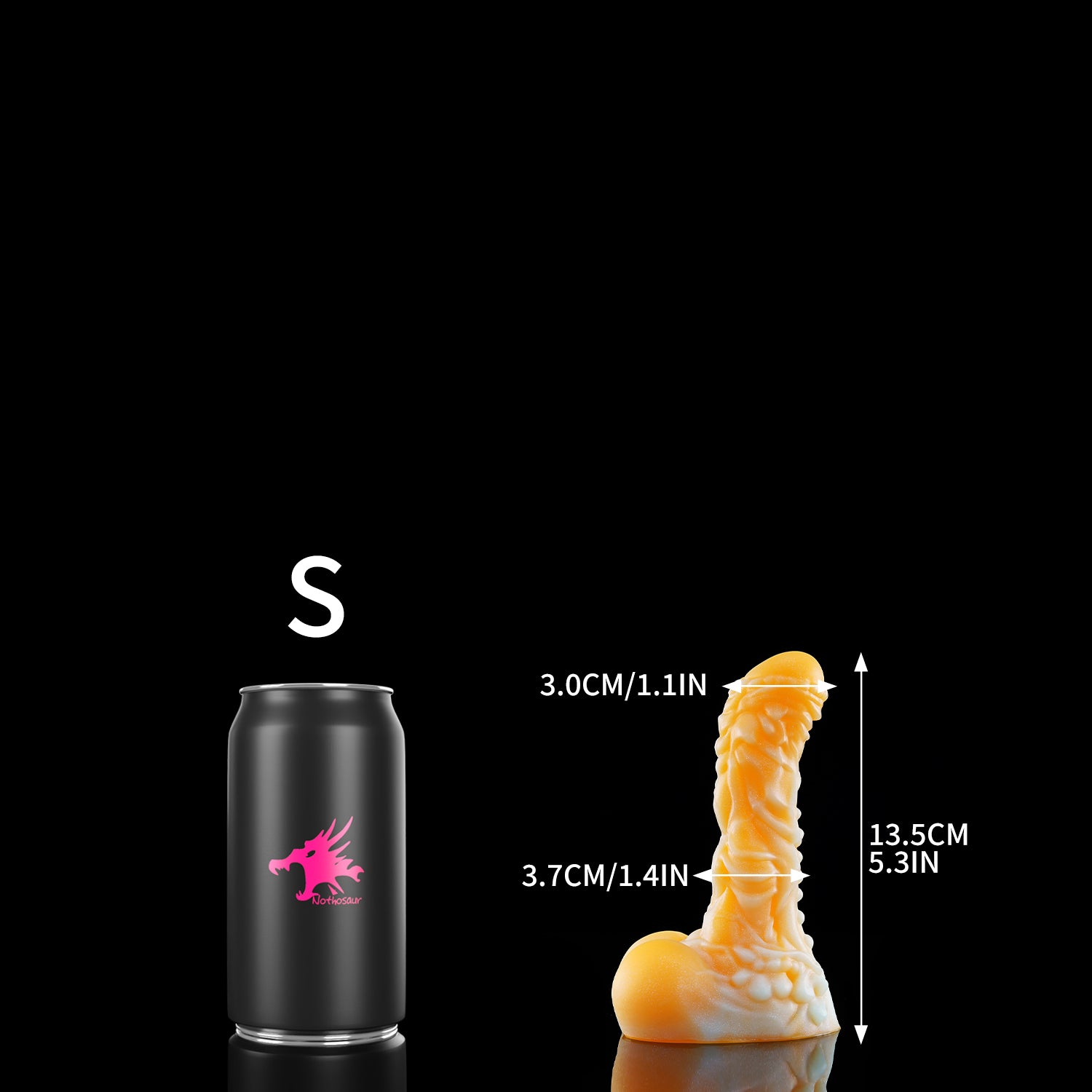 Nothosaur MOLO fantasy lizard dildo with layered scale textures and a rounded head - size reference 02
